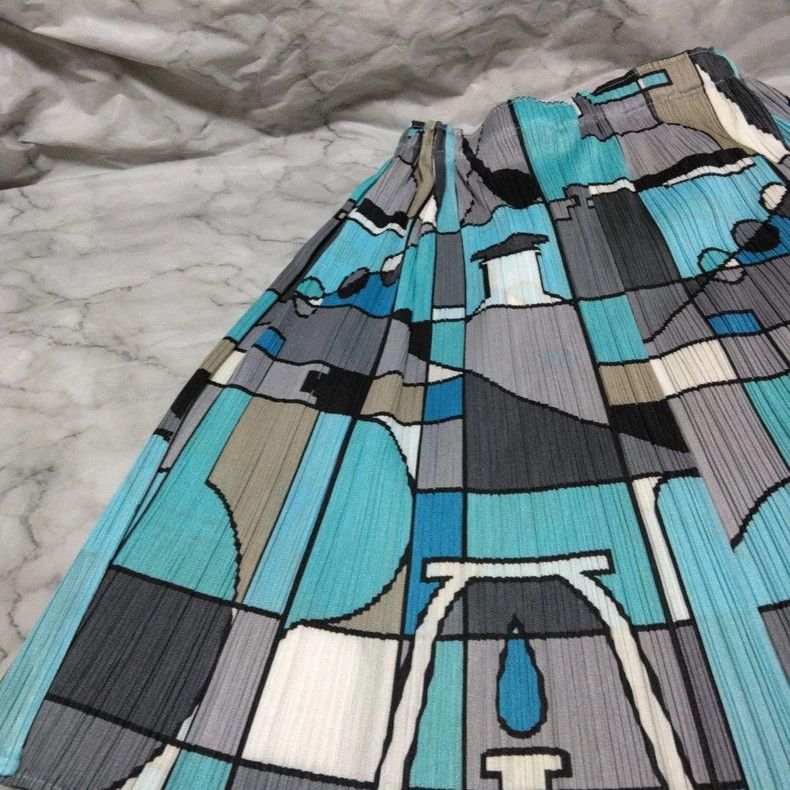 Issey Miyake issey miyake size:3 Retro blue chemically pleated skirt 25 Size 42" / US 20 - 2 Thumbnail