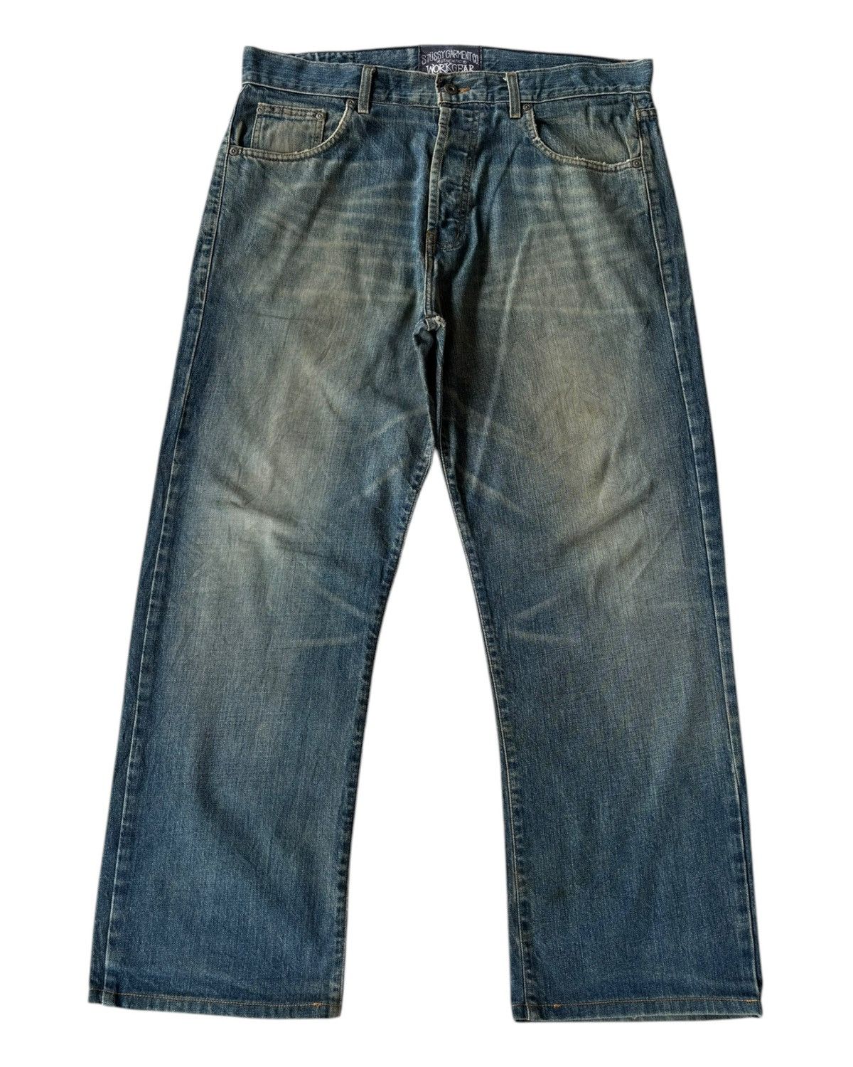 Stussy 🔥STÜSSY GARMENT CO AUTHENTIC® WORKGEAR DENIM BAGGY JEANS Size US 36 / EU 52 - 3 Thumbnail