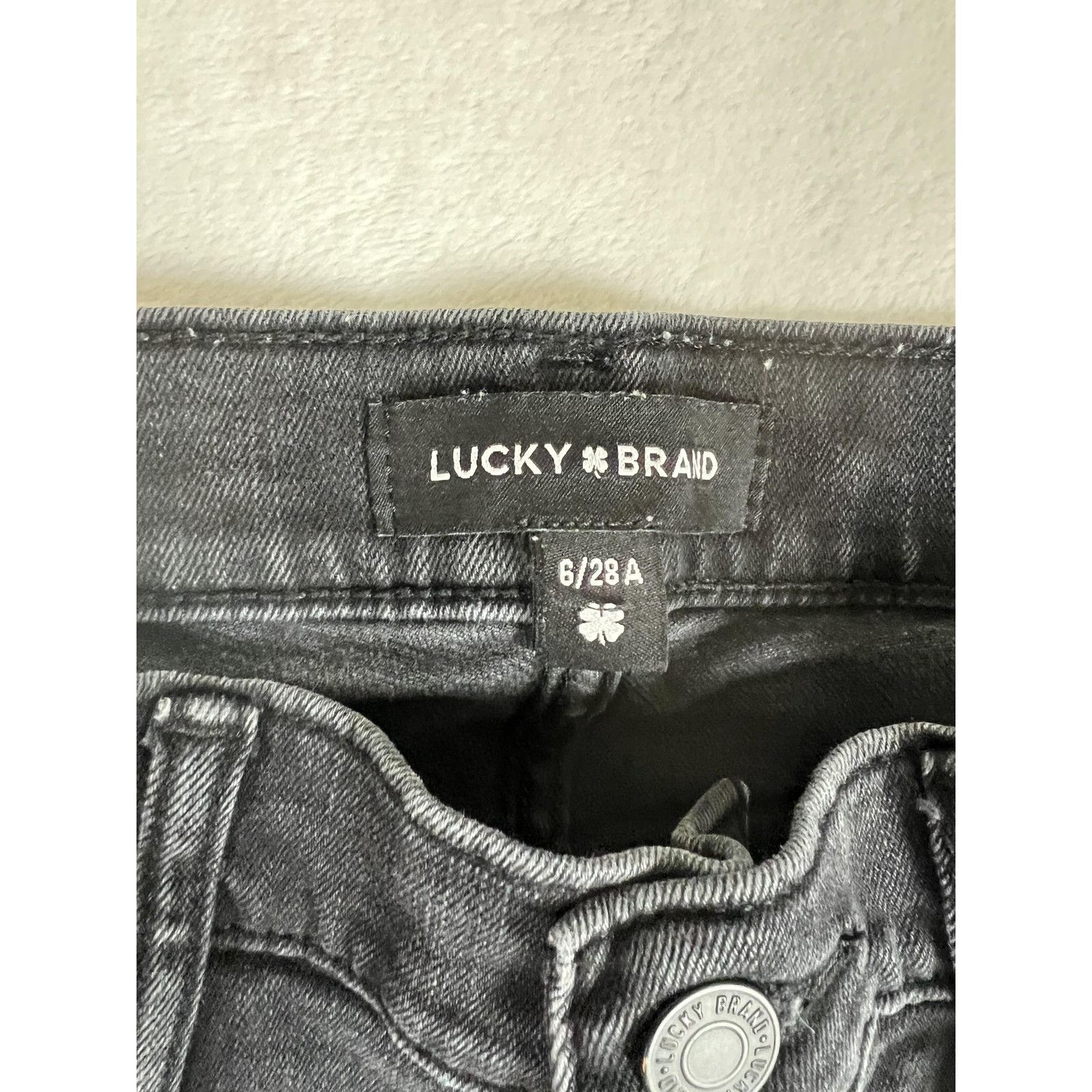Lucky Brand Lucky Brand Jeans Womens 6 28 Black Dark Wash Frayed Hem Ank Size 28" / US 6 / IT 42 - 2 Thumbnail