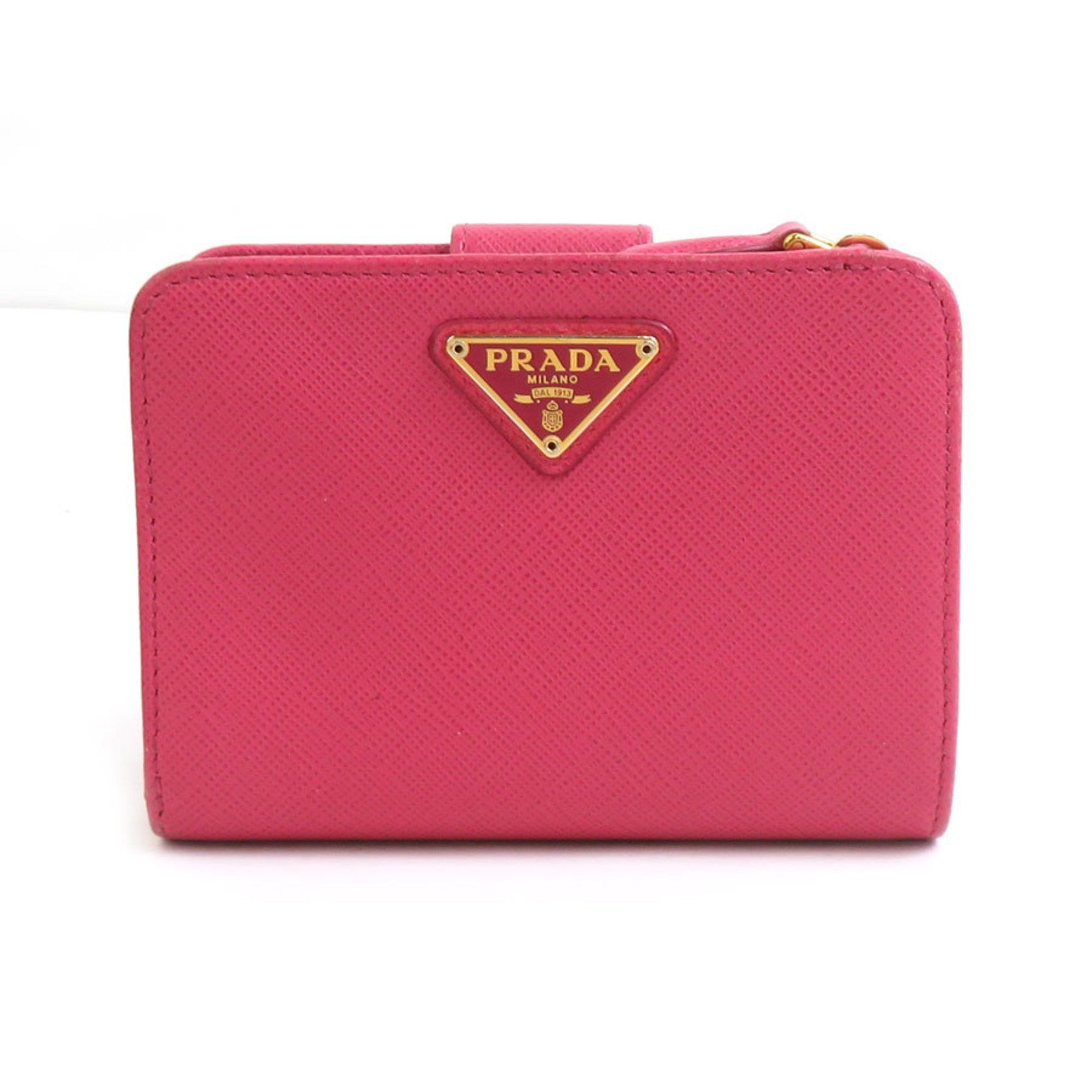 Prada Prada Bi-fold Wallet, Leather, Pink, Women's, 56359a Size ONE SIZE - 1 Thumbnail