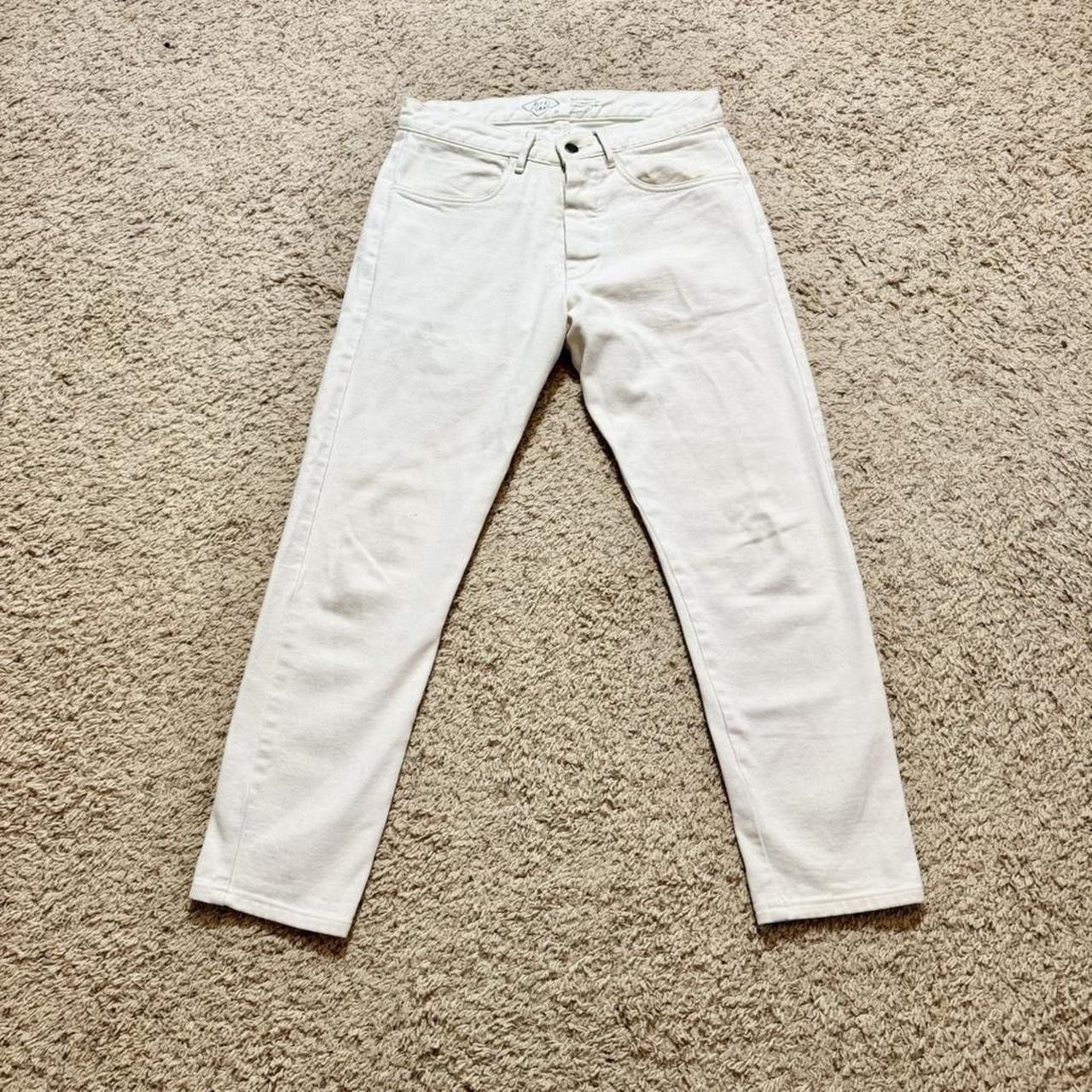 Alex Crane Alex Crane White Canvas Jeans Slightly Cropped Pants Size US 30 / EU 46 - 2 Thumbnail
