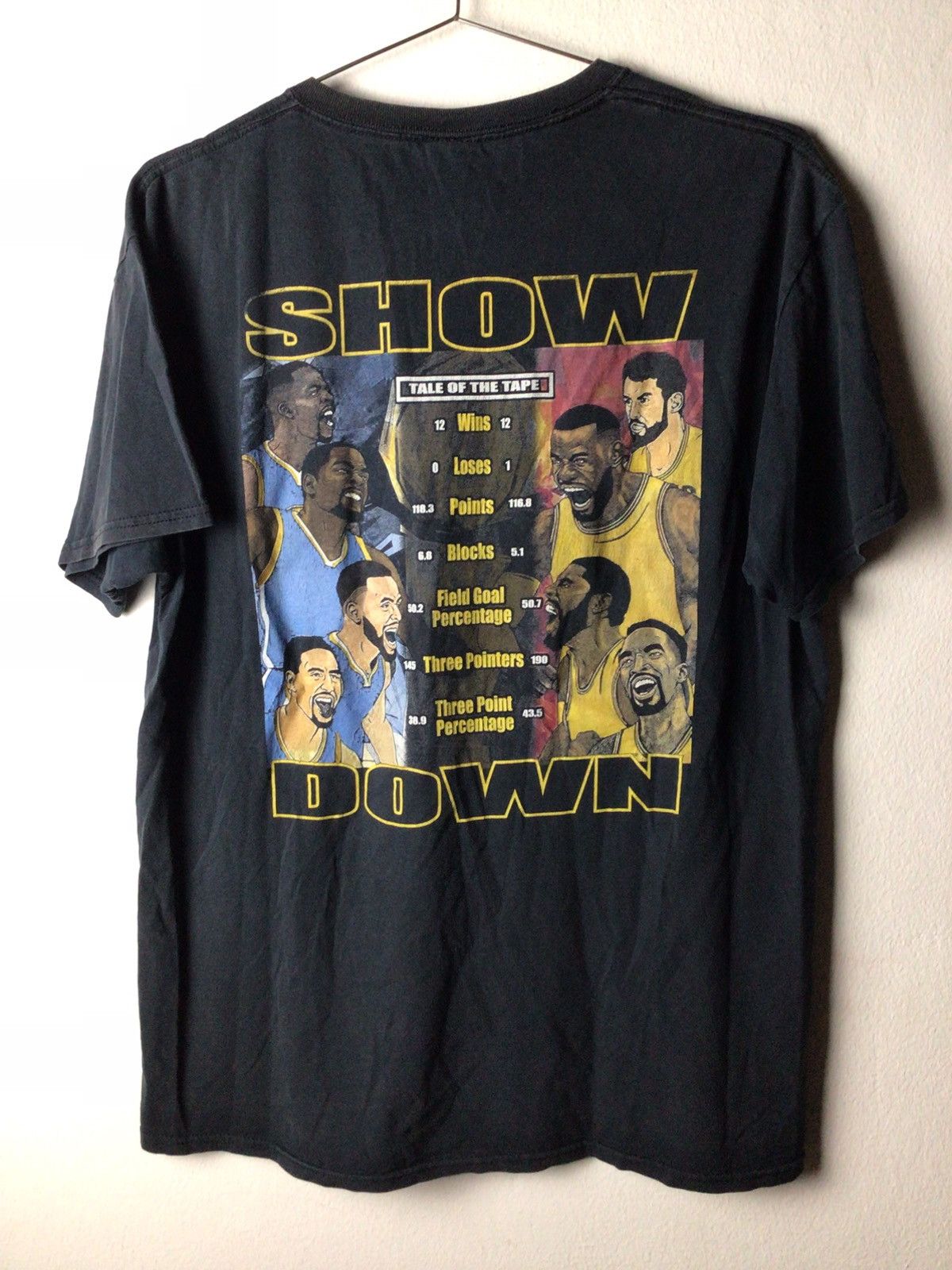 NBA Step Curry VS Lebron James 2017 rap tee big face Size US L / EU 52-54 / 3 - 5 Thumbnail
