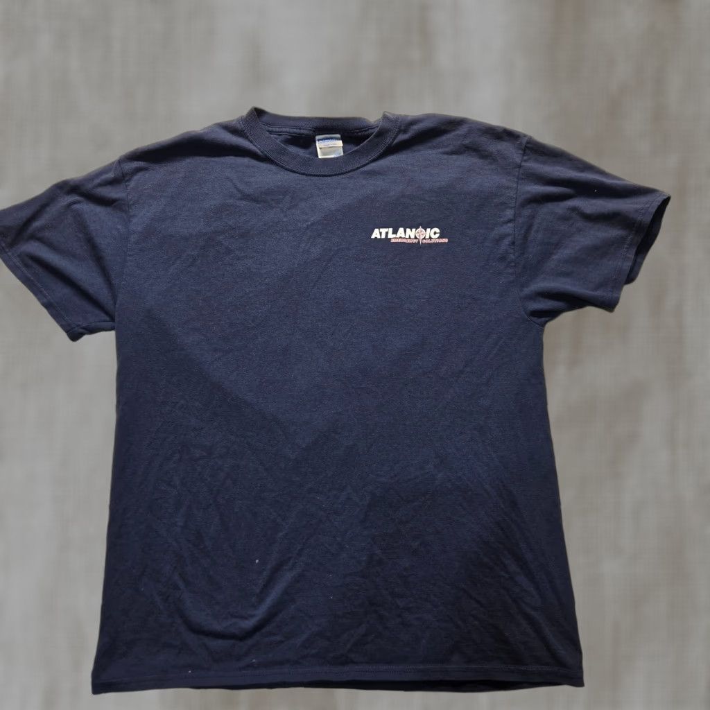Vintage Atlantic Blu e Tee T-Shirt Short Sleeve Men L Blue Shirt USA 90s? Size US L / EU 52-54 / 3 - 1 Thumbnail