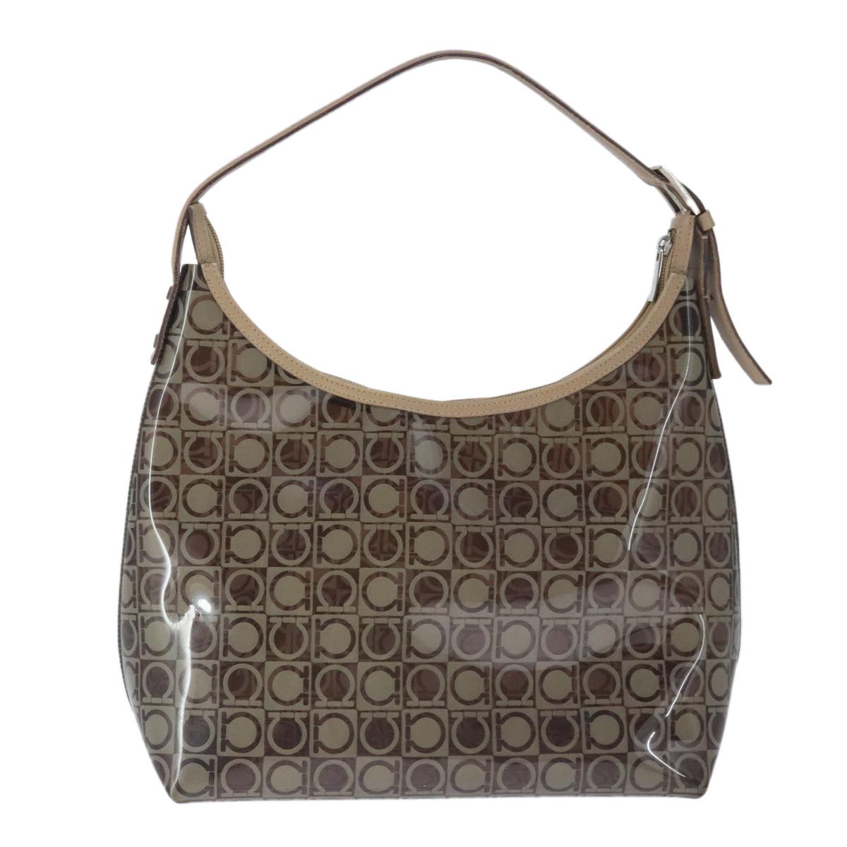 Gancini Brown Vinyl Shoulder Bag (Pre-Owned)