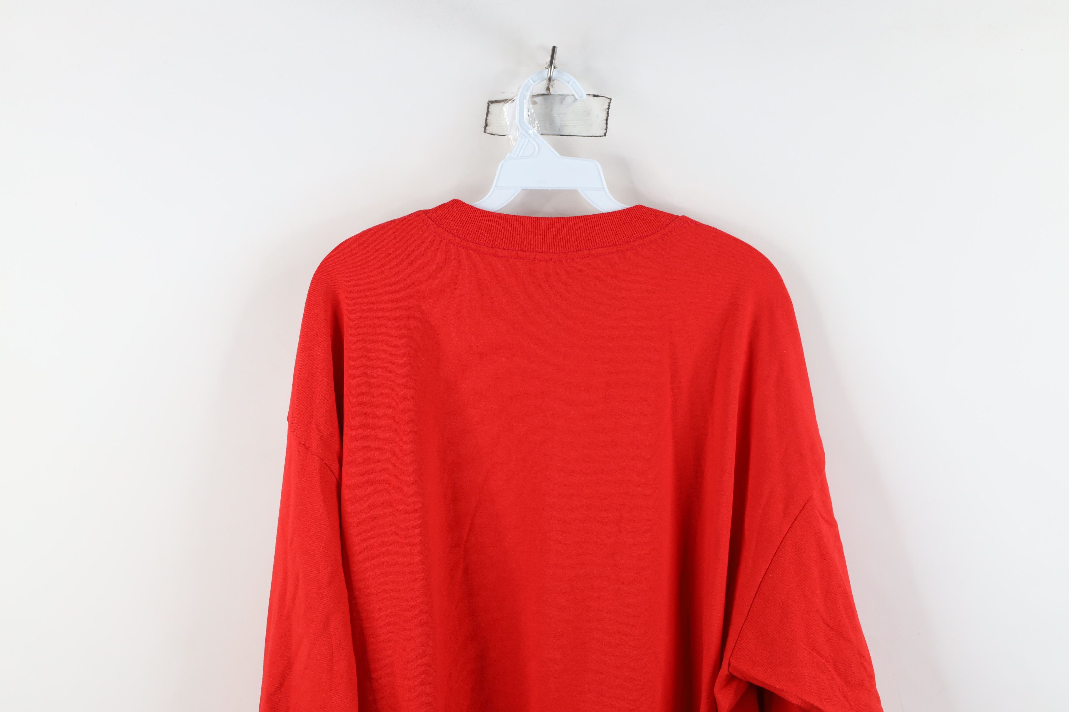 Vintage Vintage 90s Streetwear Long Sleeve T-Shirt Cotton Red USA Size US XXL / EU 58 / 5 - 9 Thumbnail