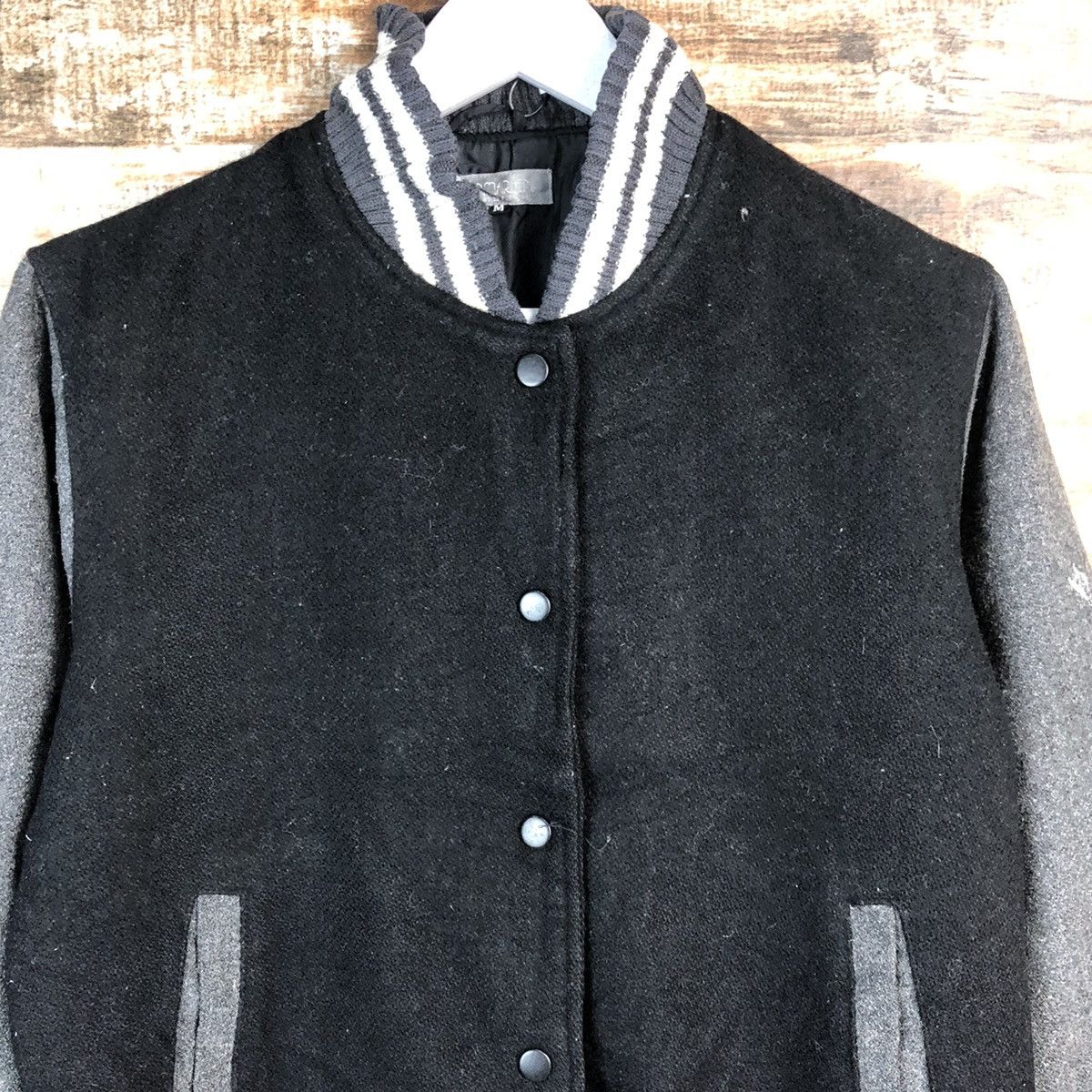 Japanese Brand Bon Maren Black Bombers varsity Jacket #A1759 Size M / US 6-8 / IT 42-44 - 5 Thumbnail