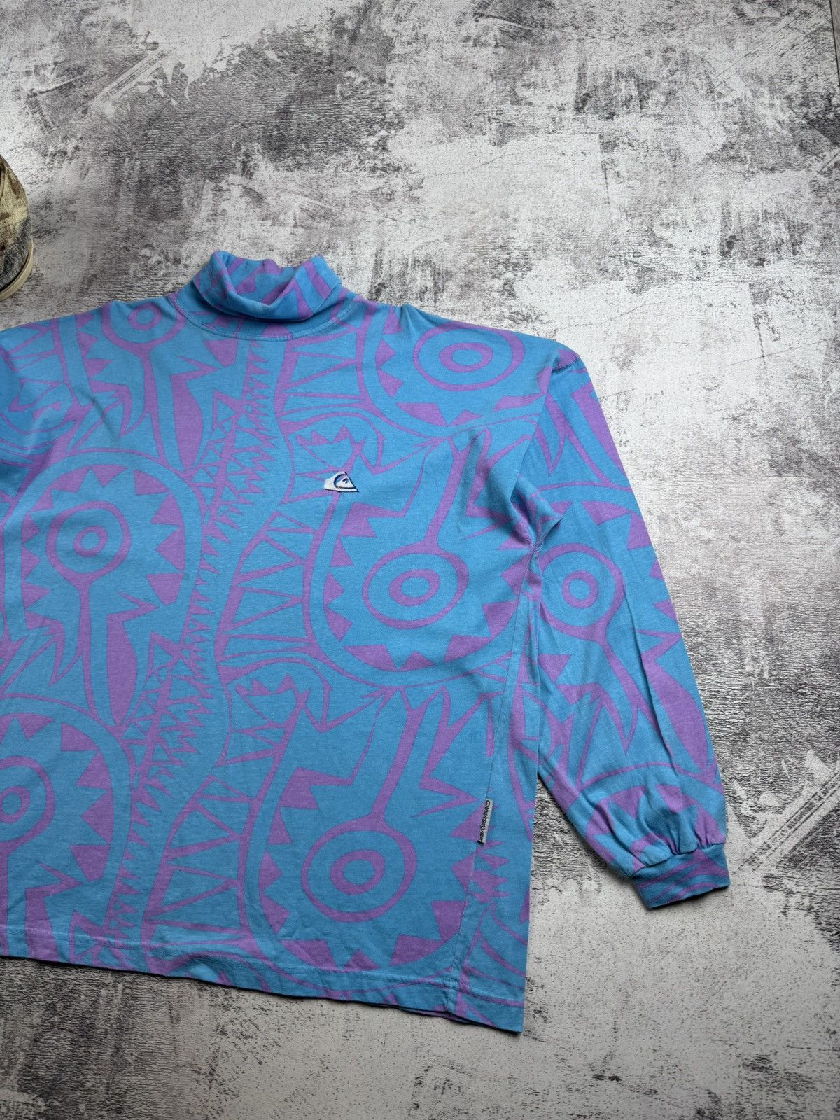 Quiksilver Quicksilver 80s Vintage USA Monogram Surf Blue Turtleneck Pullover Sweatshirt Size US L / EU 52-54 / 3 - 3 Thumbnail
