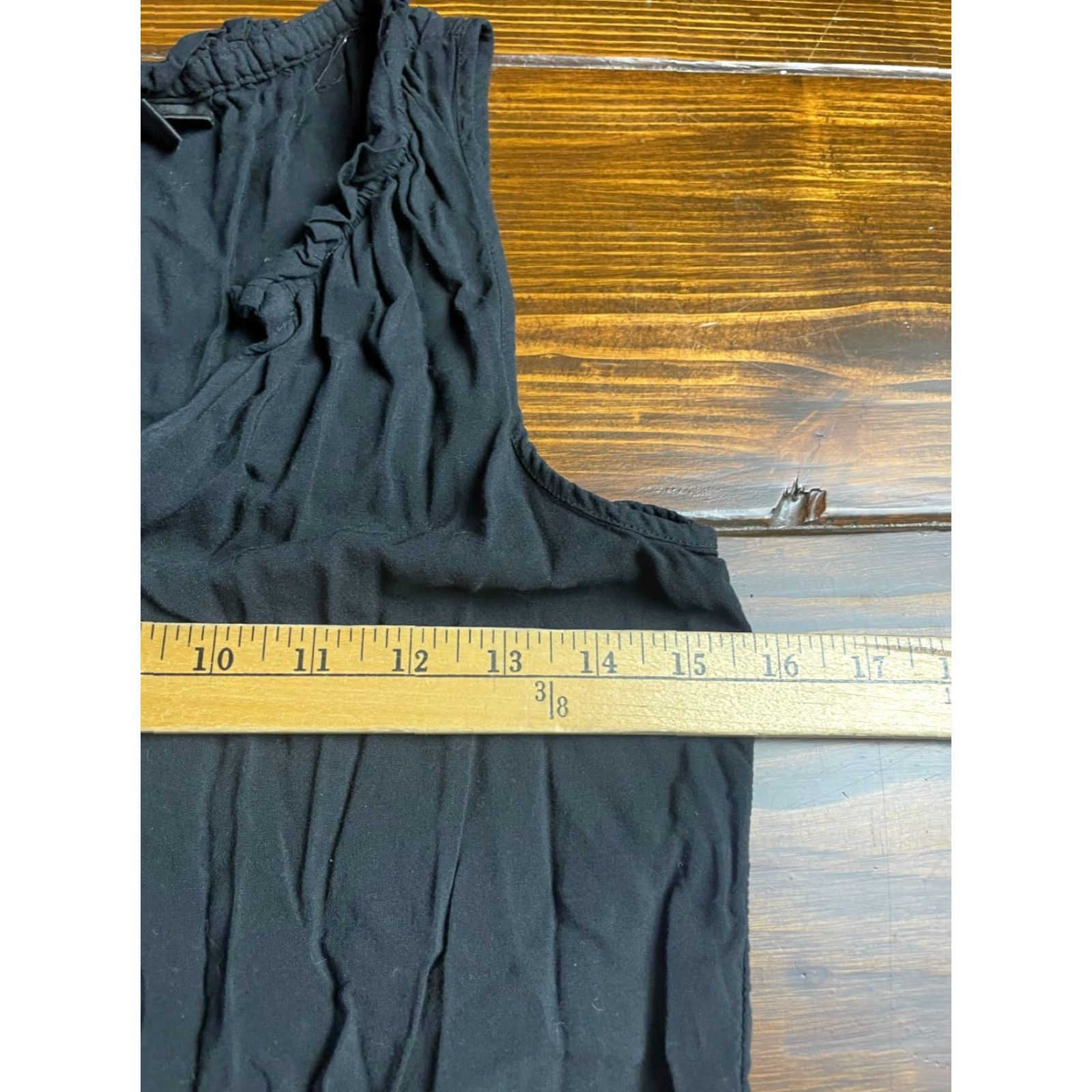 Mossimo Mossimo Dress Women's Size Small Black A-Line Sleeveless Ruffle V-neck Size S / US 4 / IT 40 - 3 Thumbnail
