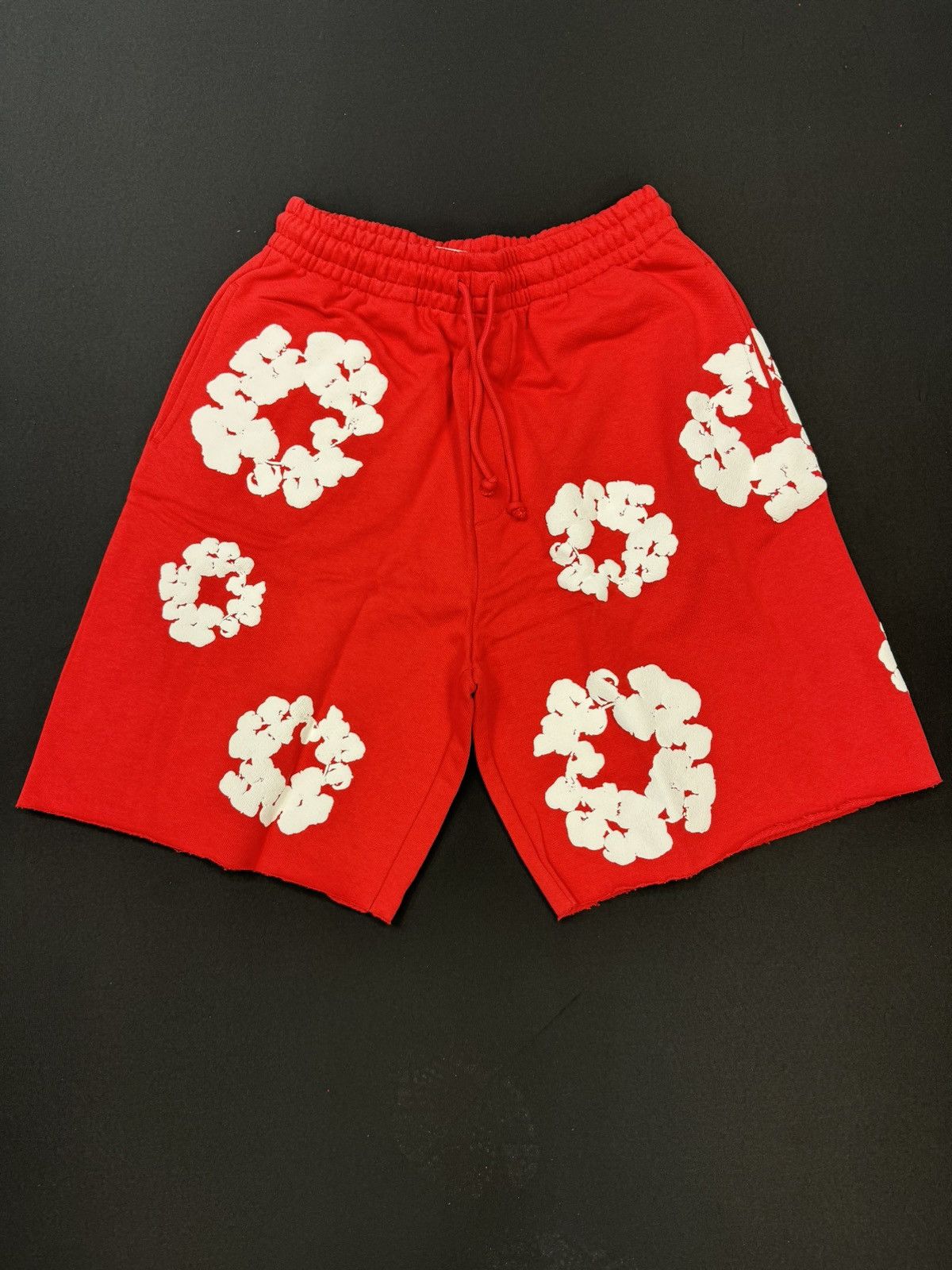 image of Denim Tears The Cotton Wreath Red Sweat Shorts, Men's (Size 30)