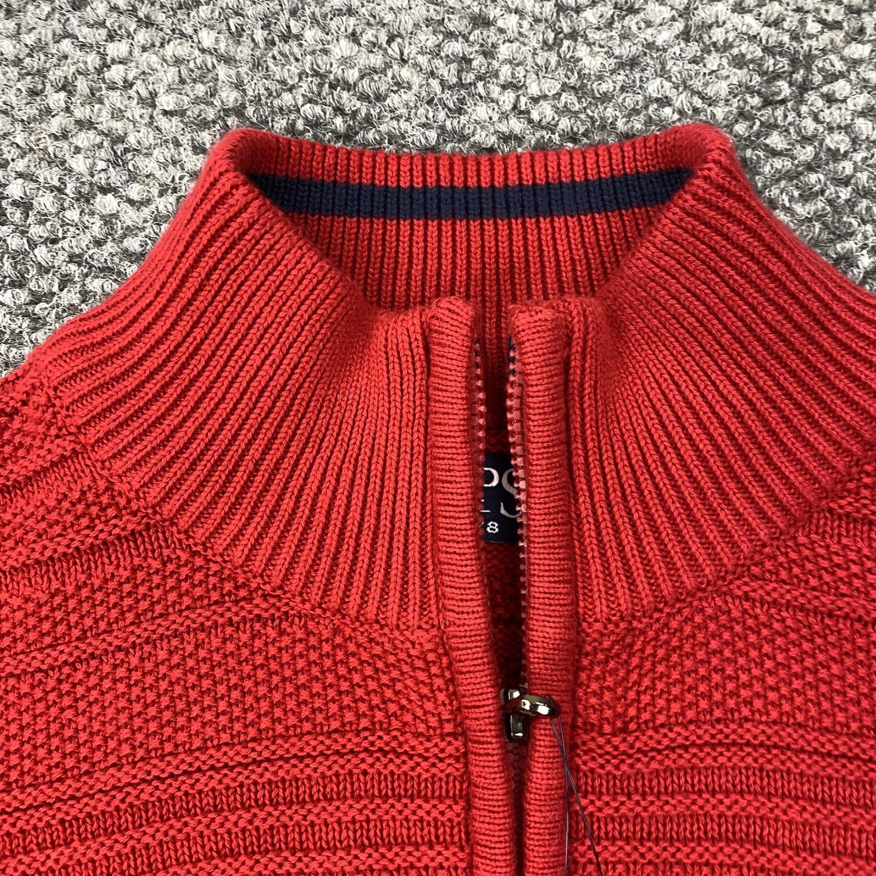 Chaps VINTAGE Chaps Sweater Pullover Mens Large Red Cotton Knit 1/4 Zip Mock Neck Striped Size US L / EU 52-54 / 3 - 5 Thumbnail