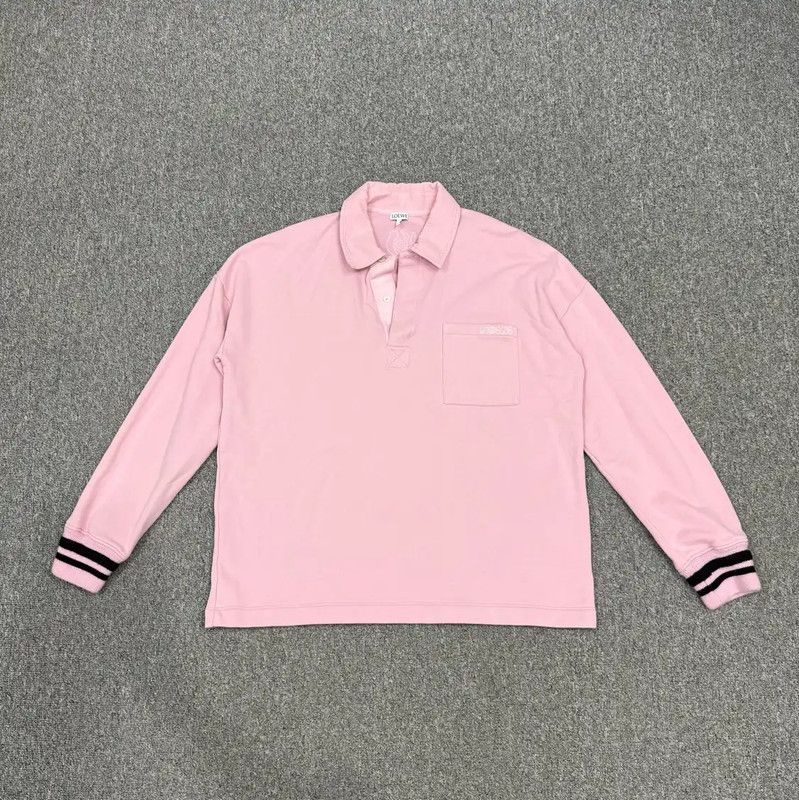Loewe Loewe Pink Cotton Long Sleeve Polo 0089 Size US S / EU 44-46 / 1 - 1 Thumbnail