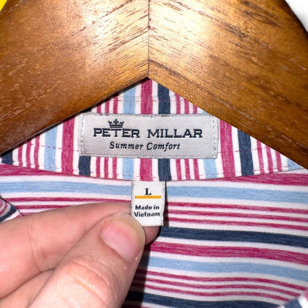 Peter Millar Peter Millar Summer Comfort Striped Golf Polo Shirt L Size US L / EU 52-54 / 3 - 2 Thumbnail