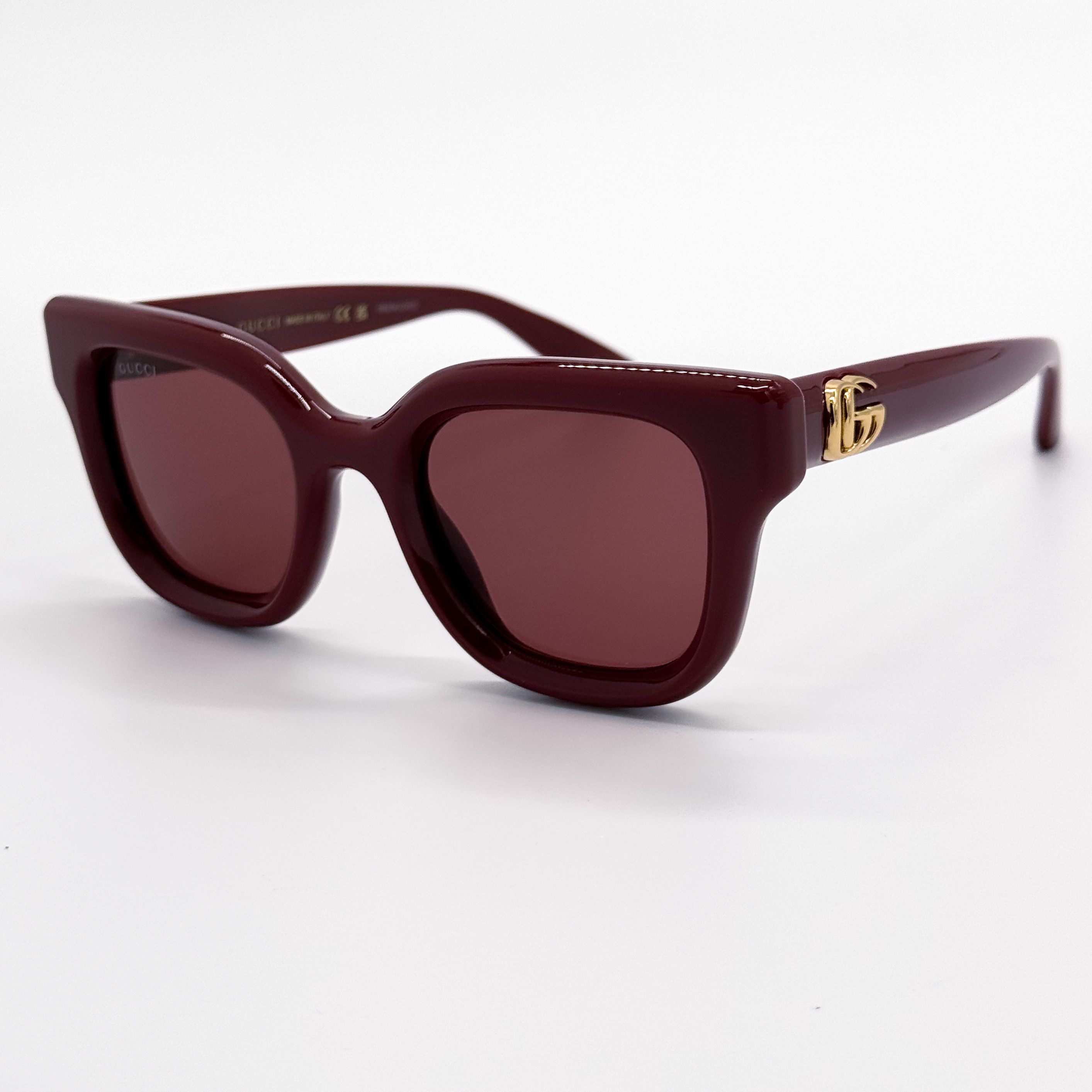 Gucci NEW GUCCI GG1828S 003 WOMEN SHINY SOLID BURGUNDY SUNGLASSES Size ONE SIZE - 3 Thumbnail
