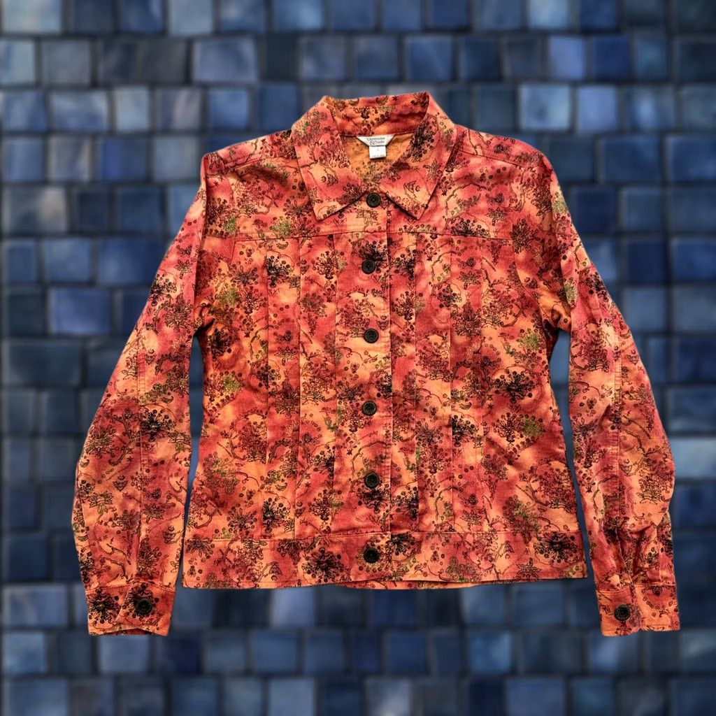 Vintage Christopher & Banks Linen Blend Orange Button Up Jacket Women’s Size Small Jacket Size S / US 4 / IT 40 - 1 Thumbnail
