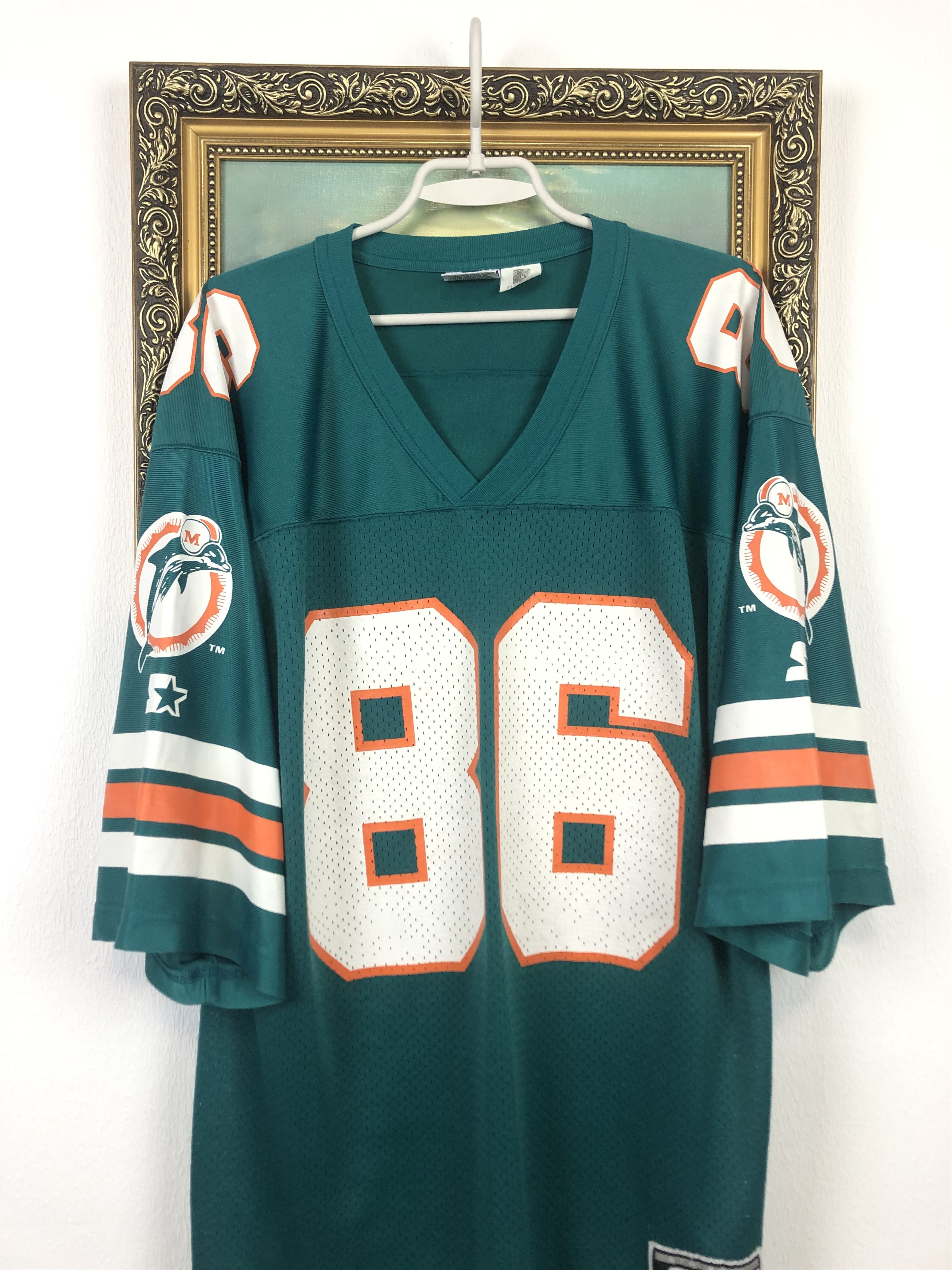 Starter Vintage NFL Miami Dolphins BARNETT #86 Jersey Rare Shirt Size US XL / EU 56 / 4 - 2 Thumbnail