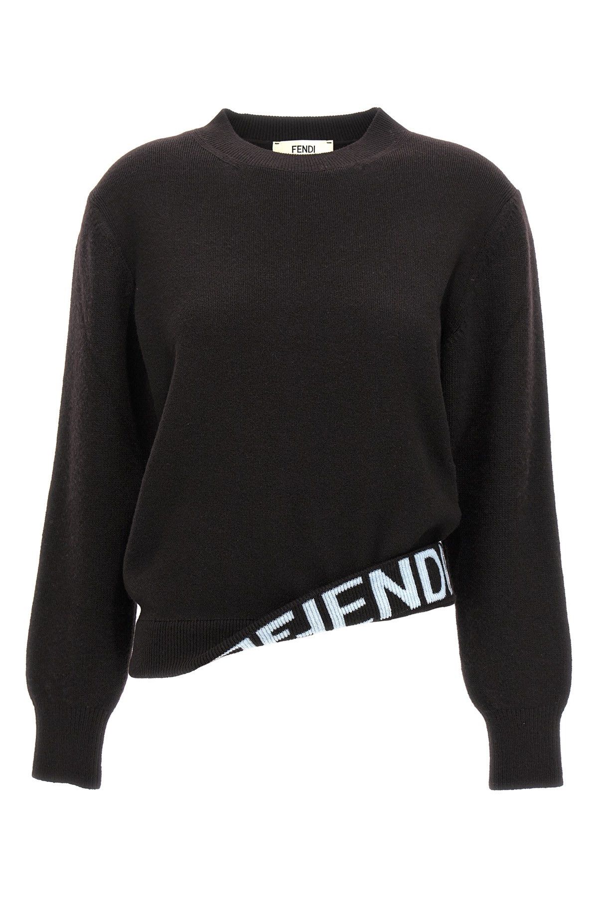 Image of 'Fendi Mirror' Sweater in Brown, Women's (Size XS)