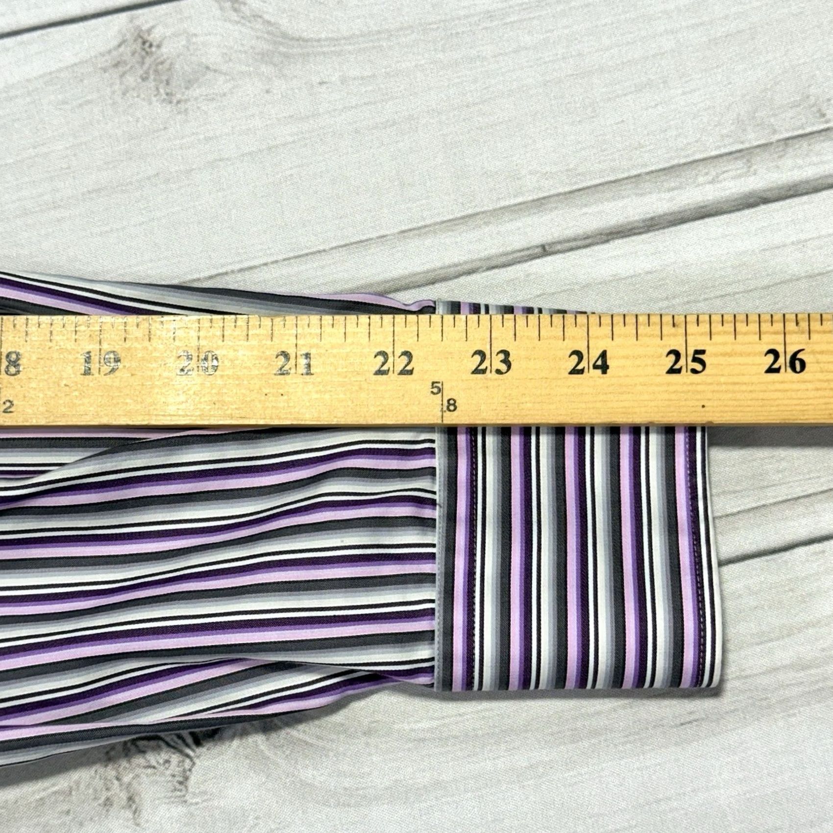 Etro ETRO Dress Shirt Mens 39 Purple Striped Italy Long Sleeve Button Down Shirt Size 40R - 6 Thumbnail