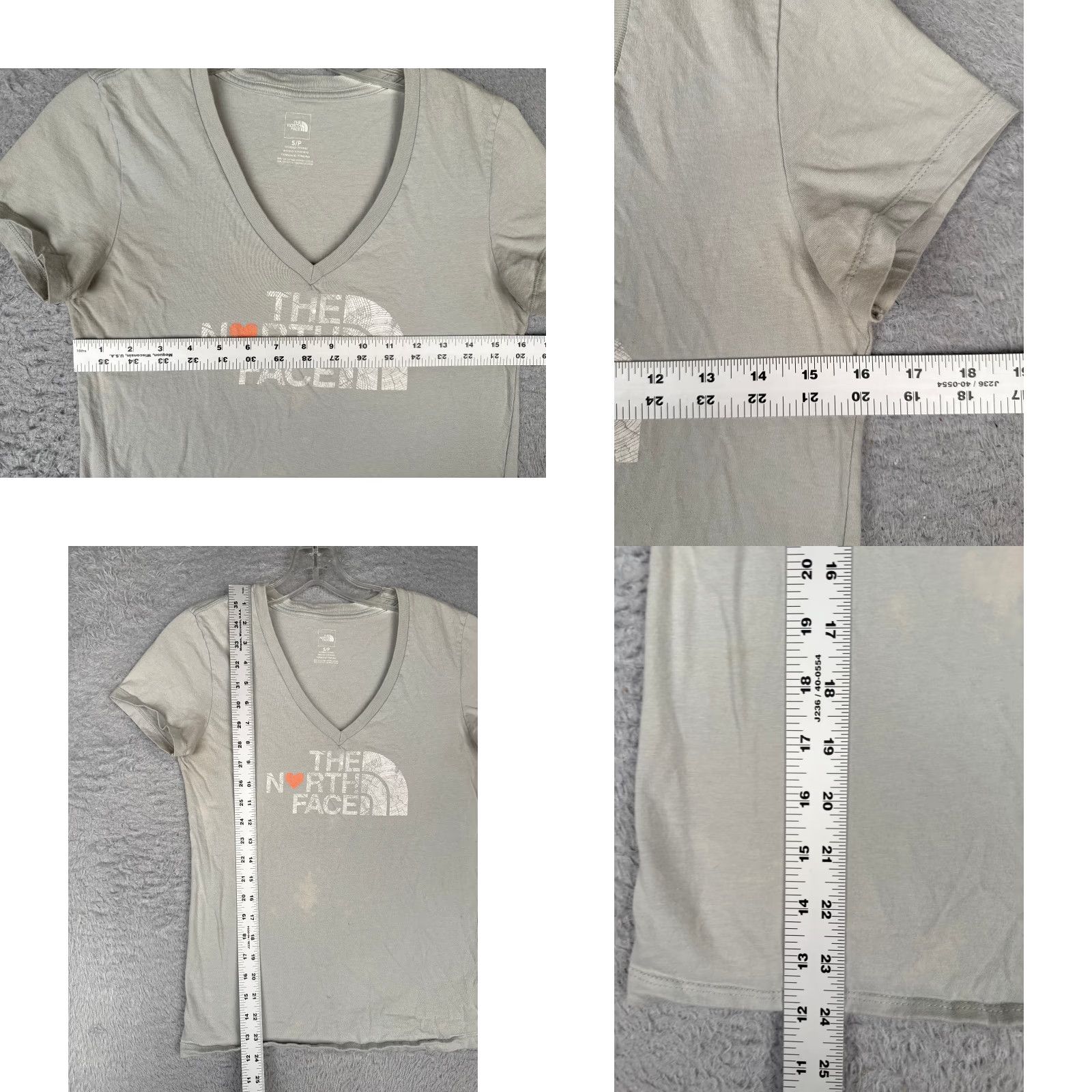 The North Face The North Face Shirt Women S Gray V-Neck Cotton Blend Basic Casual Short Sleeve T-Shirt Mens Womens Size S / US 4 / IT 40 - 8 Thumbnail