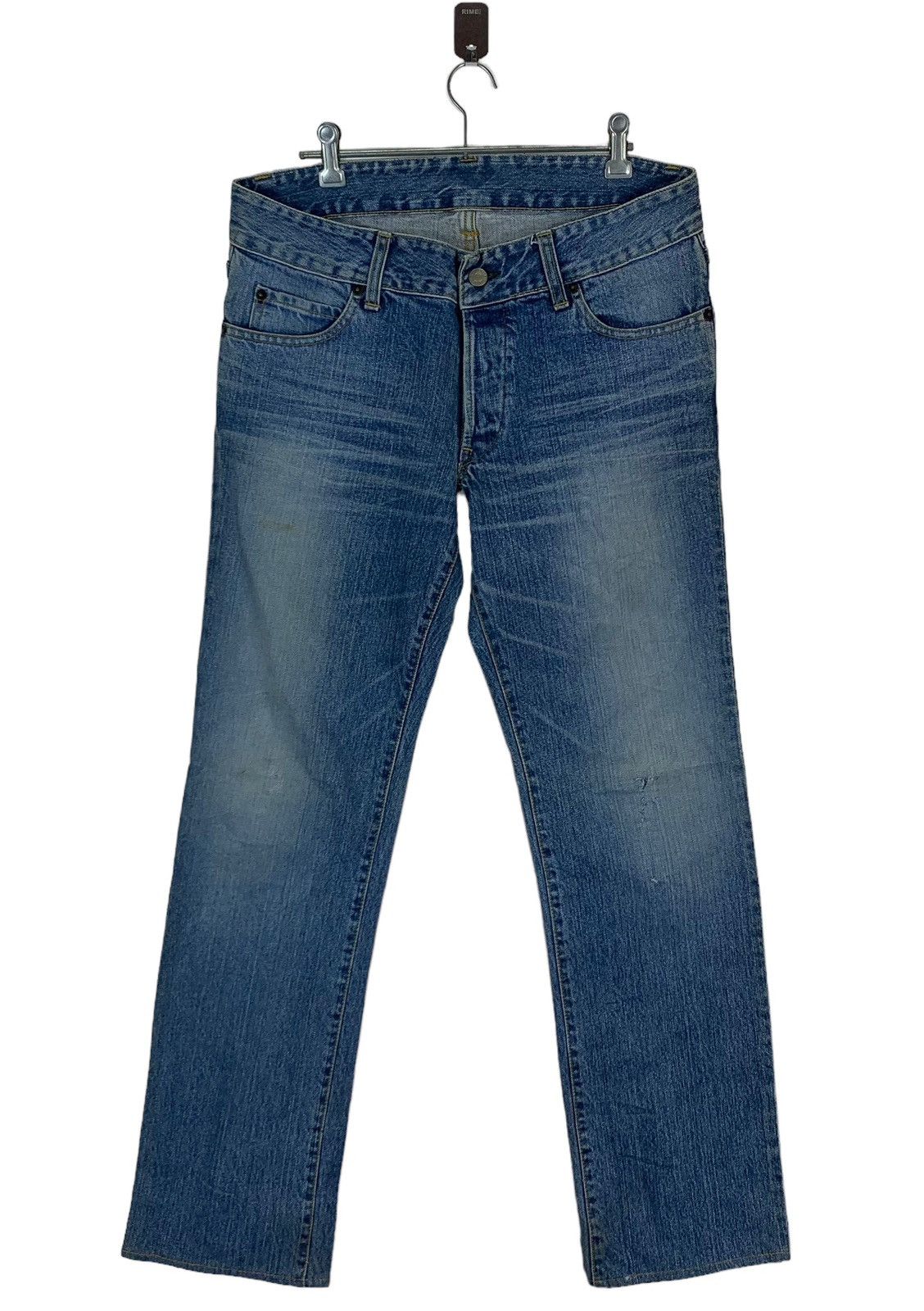 image of Distressed Denim x Hollywood Ranch&market Vintage Hollywood Ranch Market Distressed Jeans in Blue (