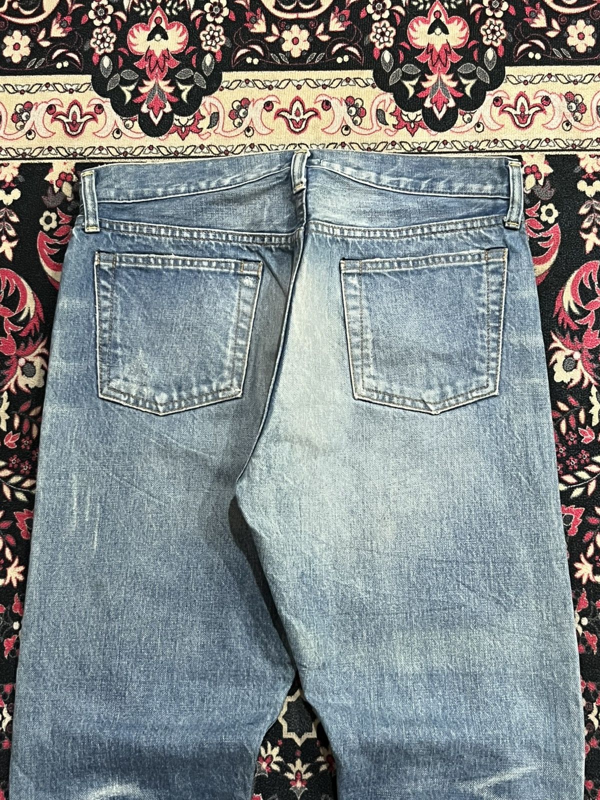 URBAN RESEARCH DOORS Japanese Brand Urban Research Blue Washed Selvedge Rip Jeans Size US 31 - 7 Thumbnail