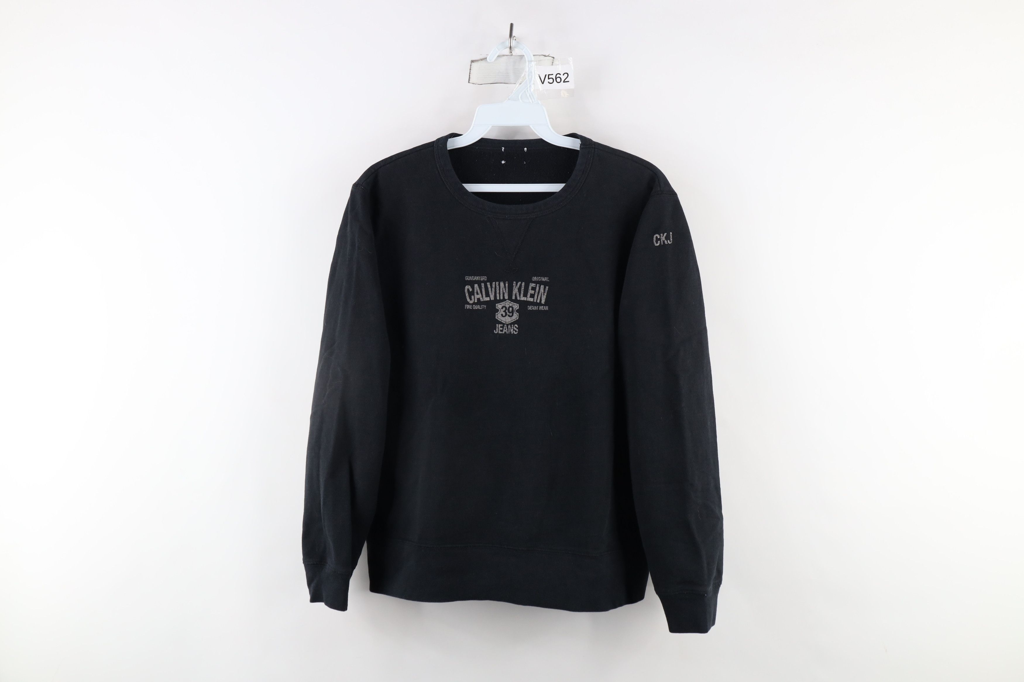 Calvin Klein × Vintage Vintage 90s Calvin Klein Spell Out Crewneck Sweatshirt Black Size M / US 6-8 / IT 42-44 - 1 Thumbnail
