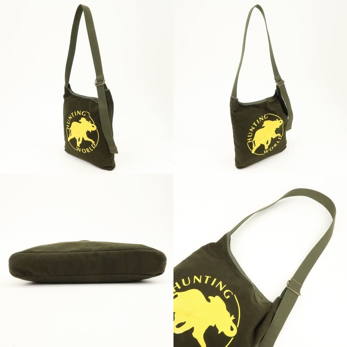 Huntington Hunting World Logo Canvas Crossbody Bag Green Size ONE SIZE - 3 Thumbnail