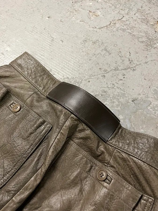 Armani × Vintage AW1986 Giorgio Armani Brown Relaxed Leather Italian Pants Size US 30 / EU 46 - 9 Thumbnail