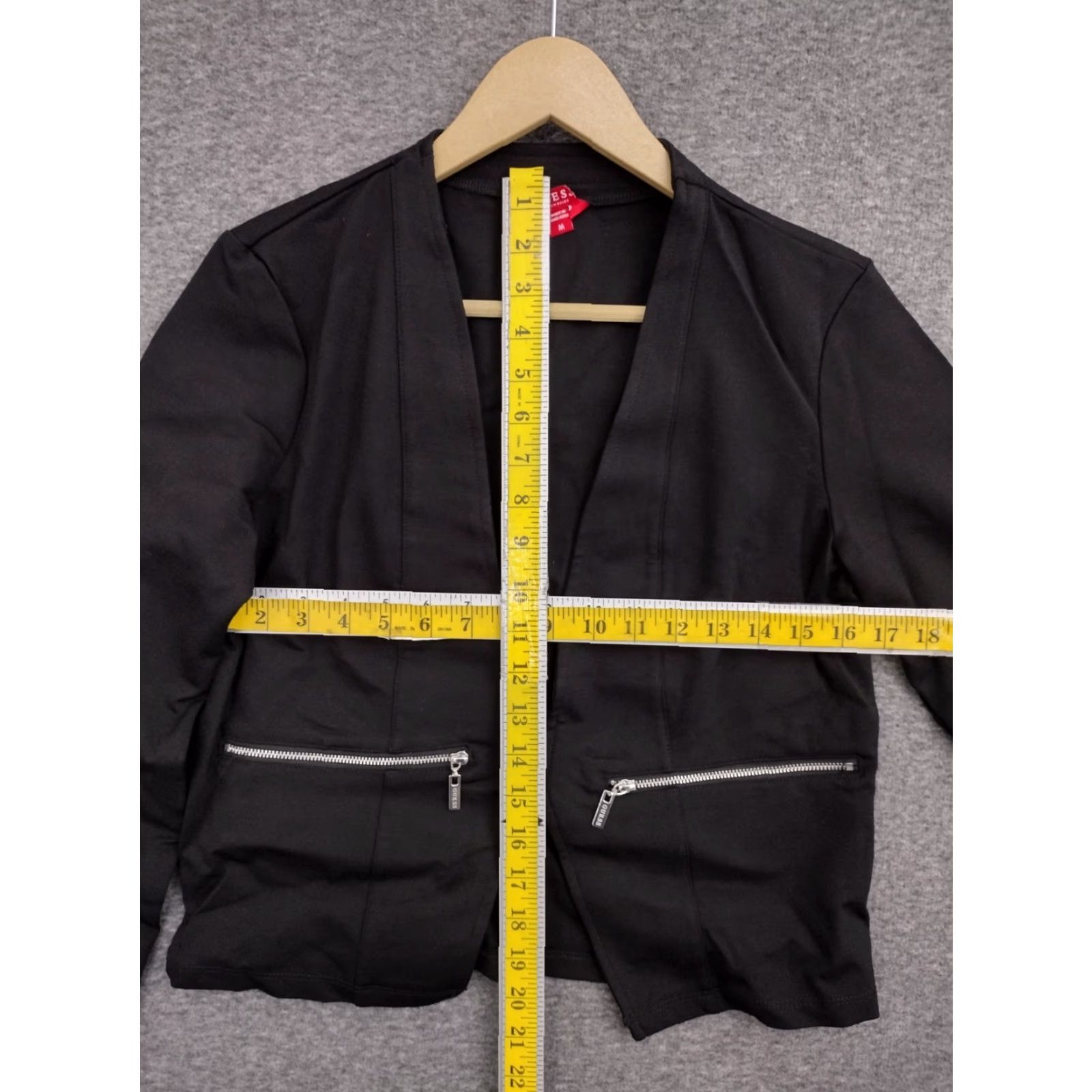 Guess GUESS Blazer Women's Black Open Front Cropped Length M Blazer Short Jacket Solid Black Size M / US 6-8 / IT 42-44 - 4 Thumbnail