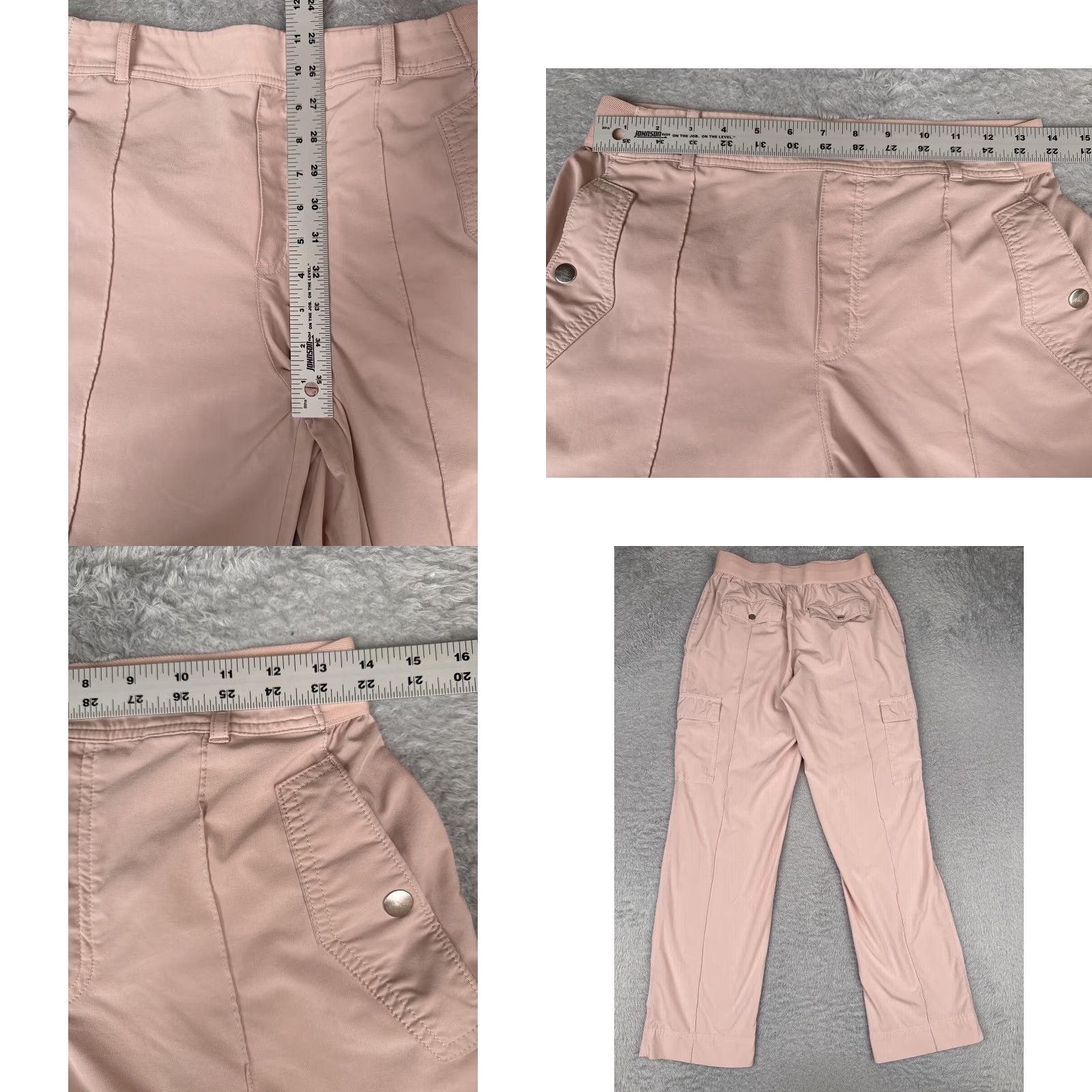 Athleta Athleta Pants Womens 8 Pink Khakis Cargo Pockets Elastic Waist Hiking Walking Size 30" / US 8 / IT 44 - 8 Thumbnail