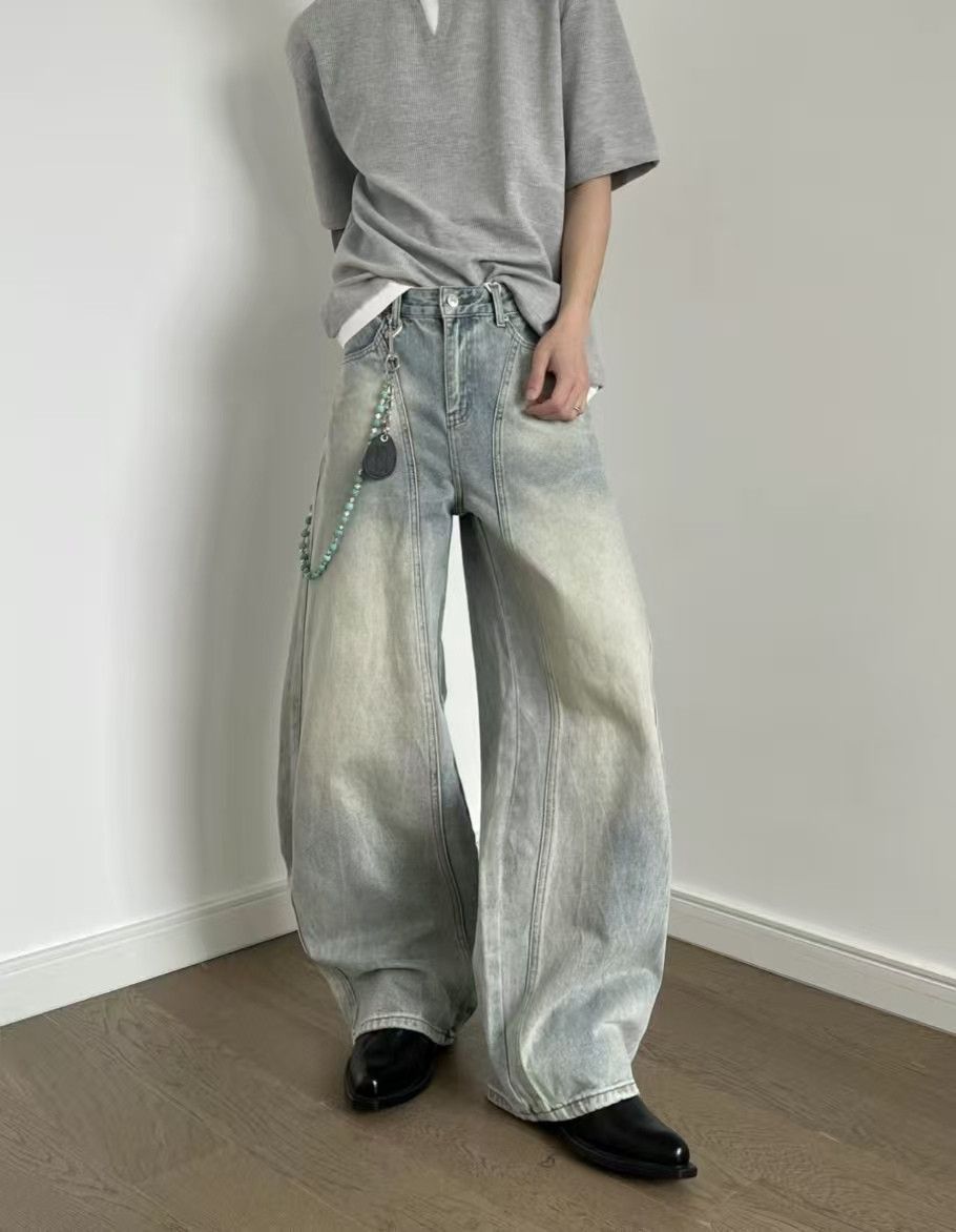 Japanese Brand Japanese retro washed distressed patchwork scimitar jeans Size US 32 / EU 48 - 3 Thumbnail