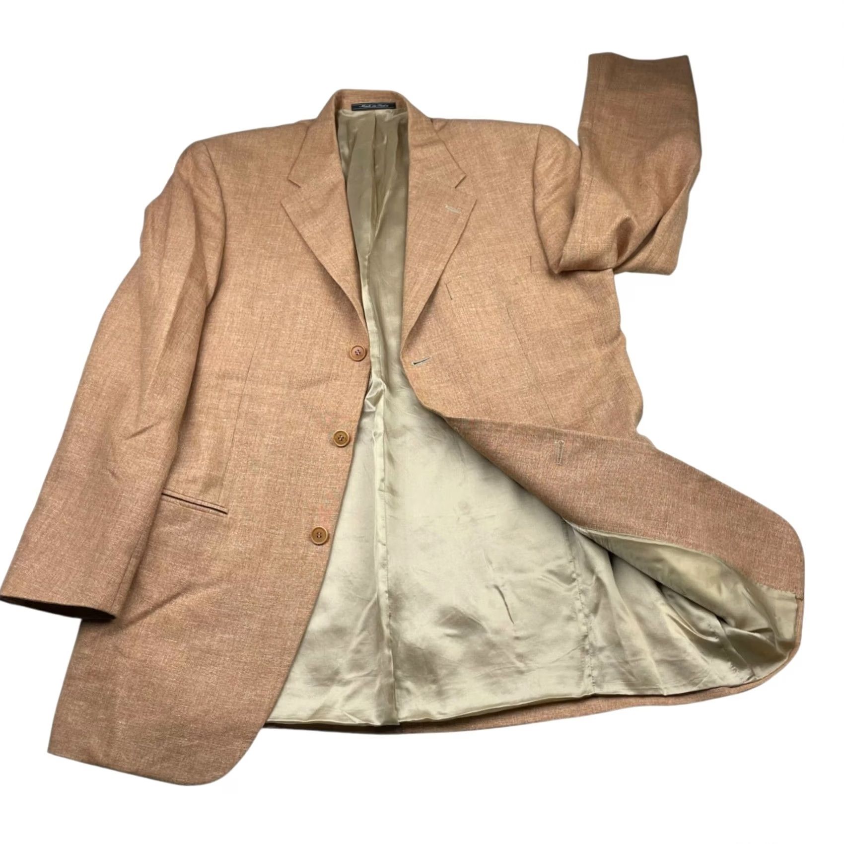 Zanella Zanella Men's Blazer Wool/Linen 2-Button Beige/Khaki/Tan Italy 40R Size 40R - 3 Thumbnail