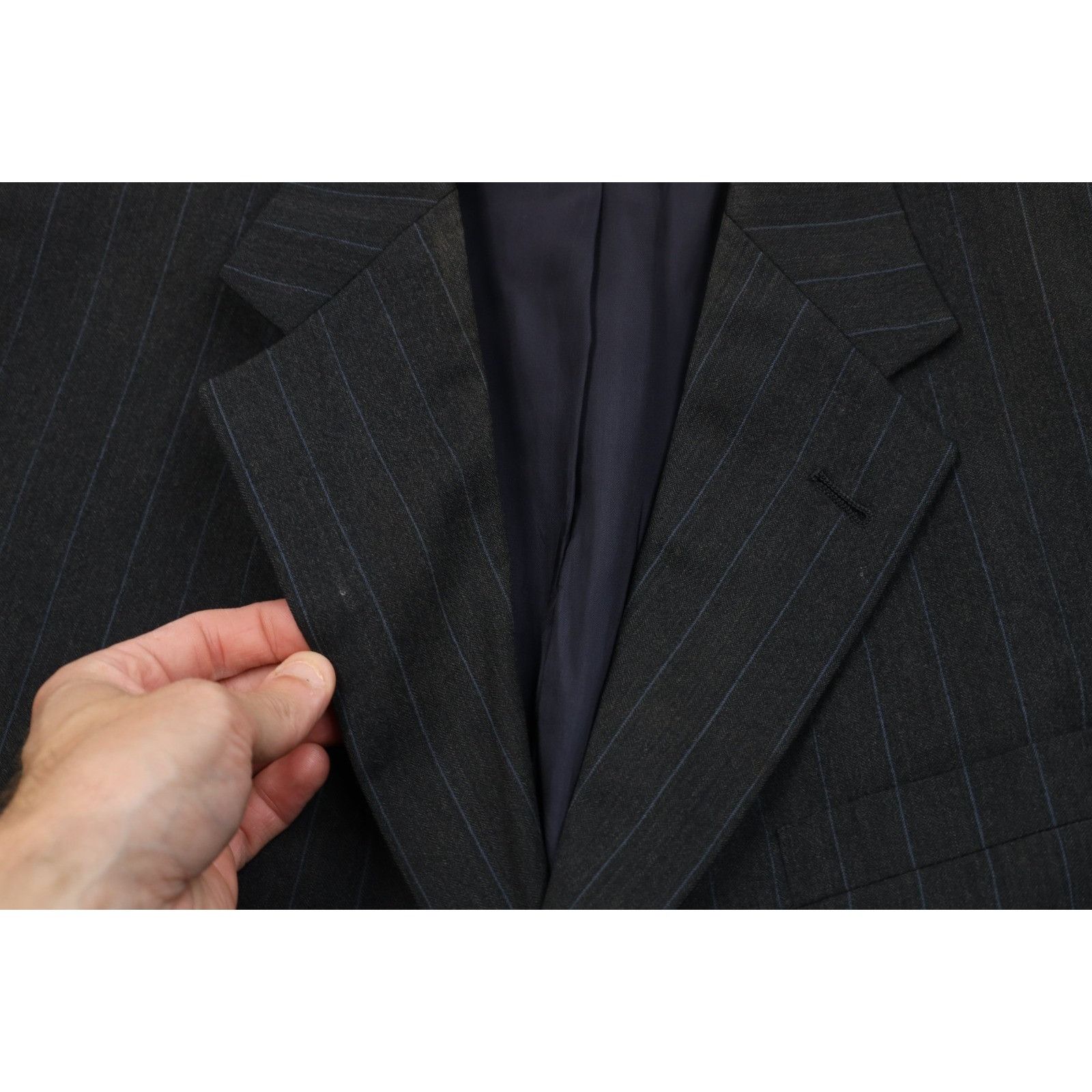 Vintage Vintage 90s Streetwear 2 Piece Wedding Wool Pinstriped Suit Size 42R - 6 Thumbnail