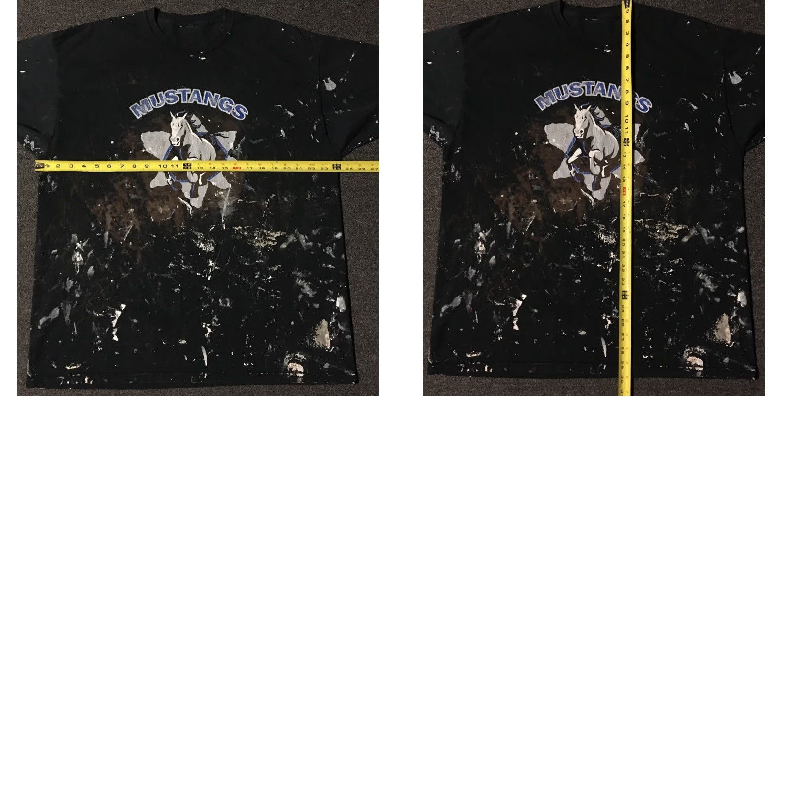 Thrasher VINTAGE Mustangs School T-Shirt XL Black Distressed Paint Splatter Grunge 90s Mens Size US XL / EU 56 / 4 - 8 Thumbnail