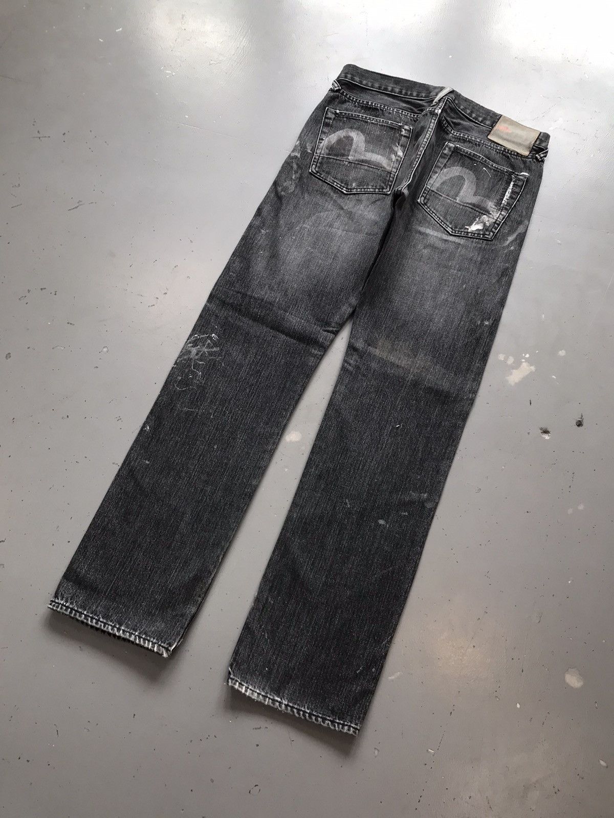 Japanese Brand × Vintage Vintage Evisu inspired salvage paint splatter skinny denim Size US 32 / EU 48 - 9 Thumbnail
