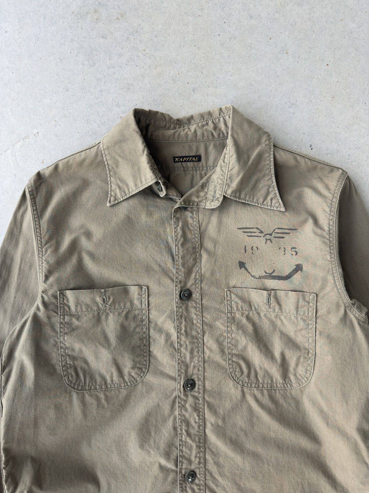 Kapital Kapital Military Green Long Sleeve Button Up Shirt Size US S / EU 44-46 / 1 - 3 Thumbnail