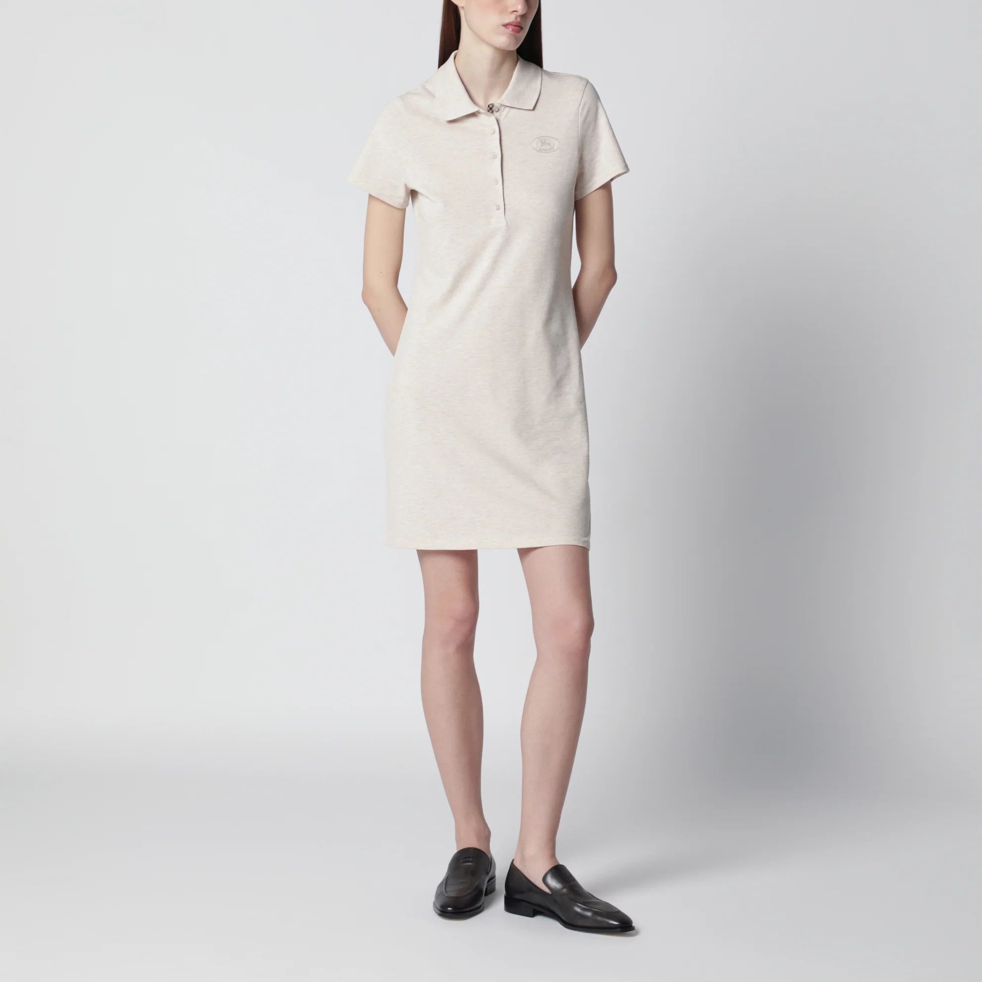 Burberry o1d2blof0426 Cotton Polo Dress in Beige Size M / US 6-8 / IT 42-44 - 1 Thumbnail