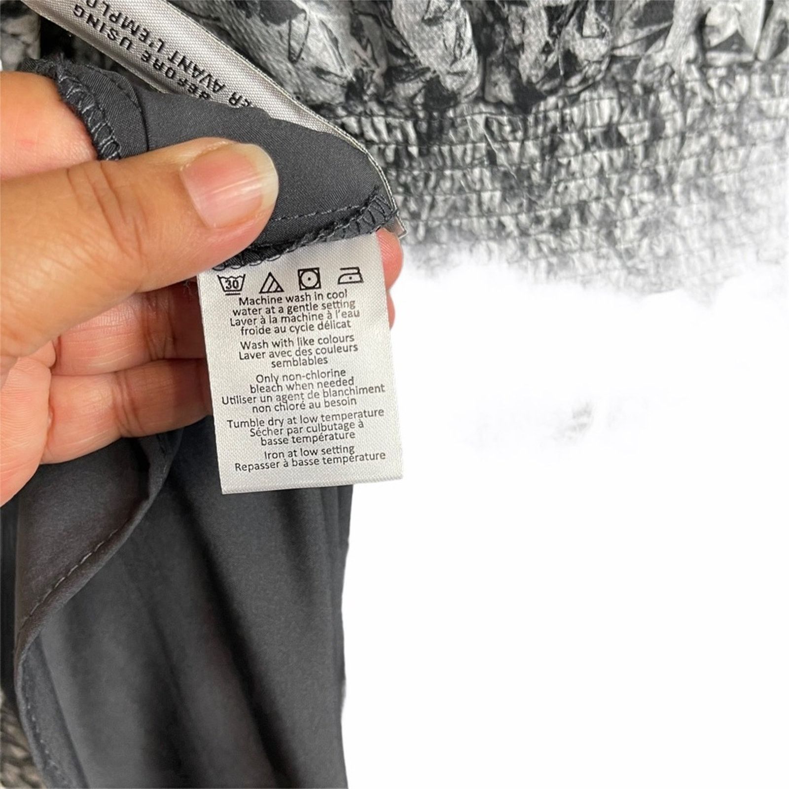 Halston H by Halston Long Sleeve Leaf Print Dress Gray M Size M / US 6-8 / IT 42-44 - 8 Thumbnail