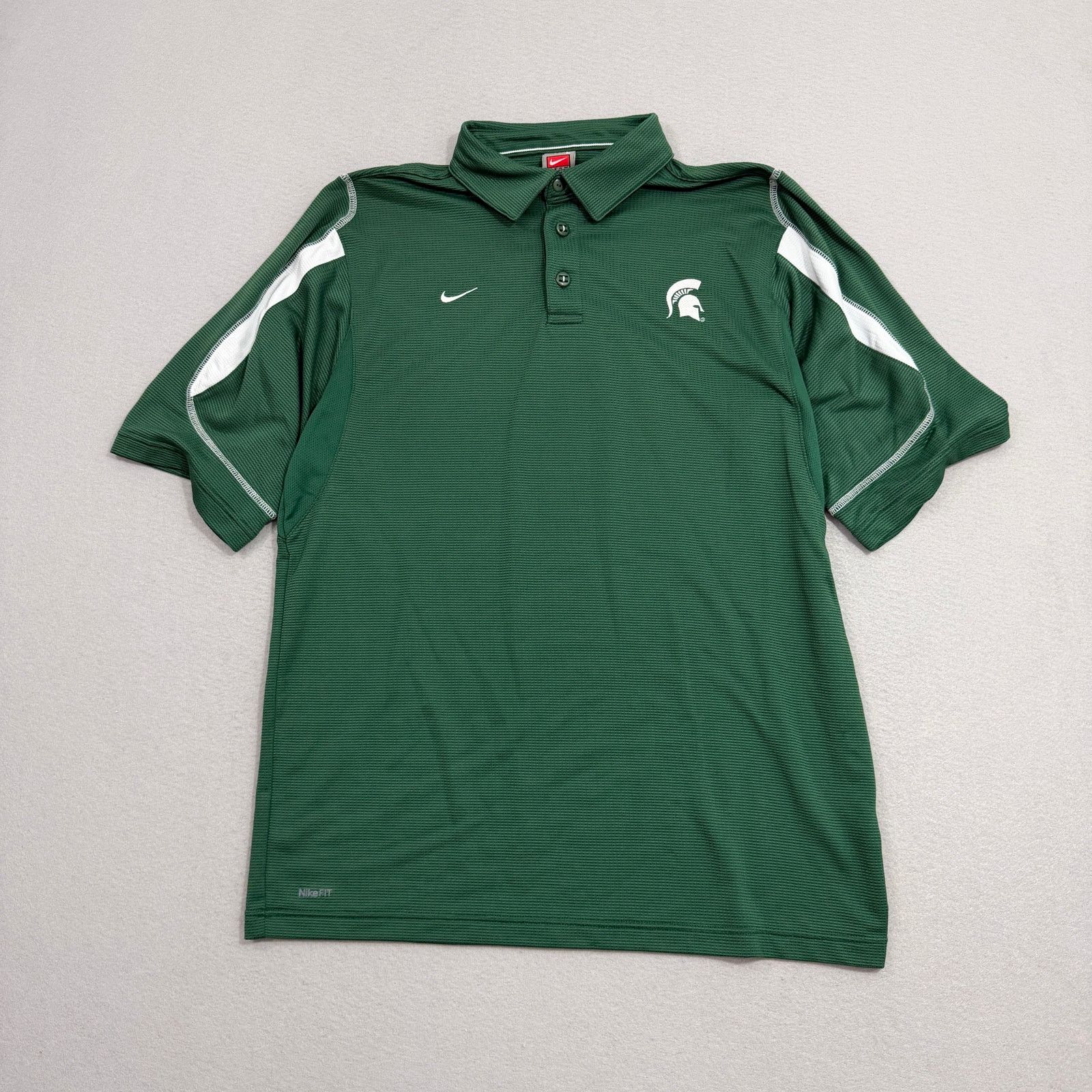 Nike Nike Michigan State Spartans Polo Shirt Men's Large Green Size US L / EU 52-54 / 3 - 1 Thumbnail