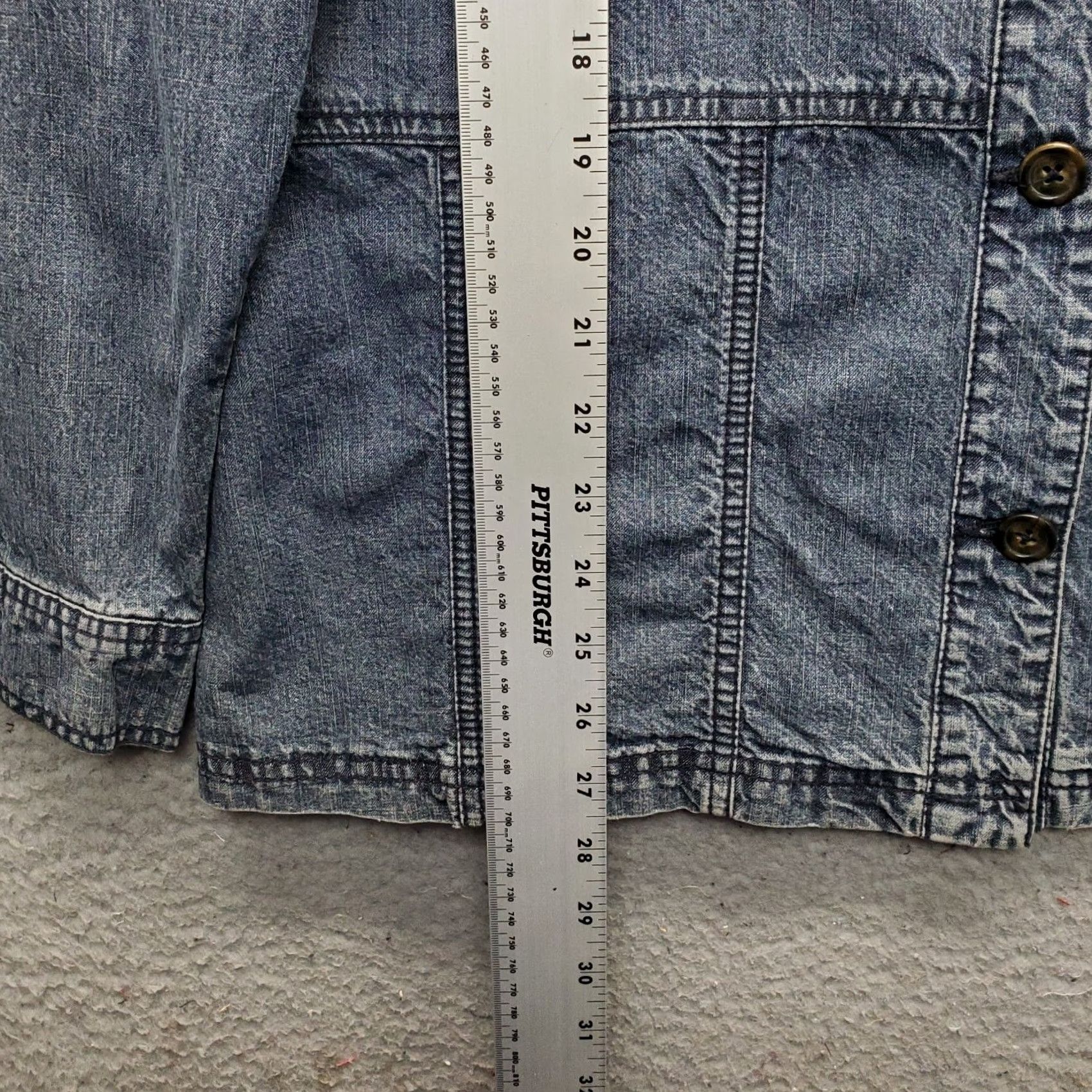 Vintage Classic Elements Trucker Jacket Womens XL Blue Denim Long Sleeve Button Front Size XL / US 12-14 / IT 48-50 - 3 Thumbnail