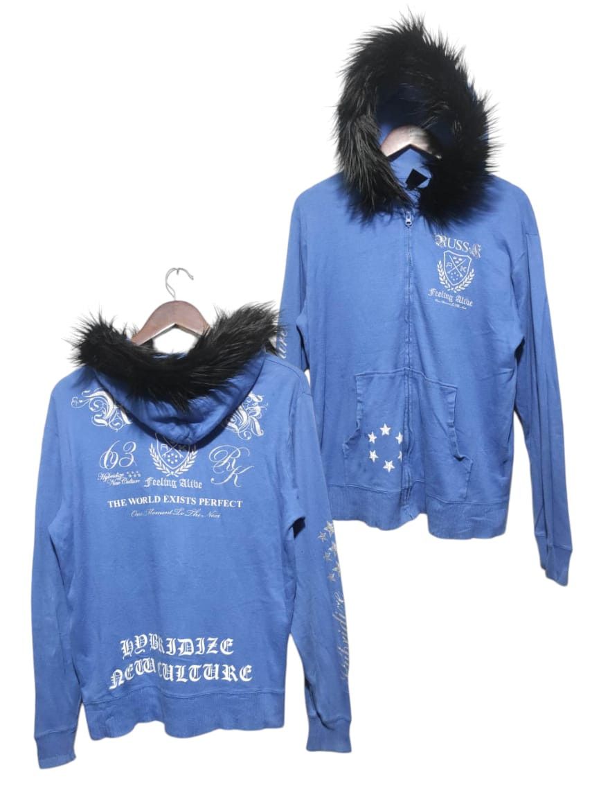 Japanese Brand Russ-K Zip Fur Hoodie IfSixWasNine LGB style Size US S / EU 44-46 / 1 - 1 Thumbnail