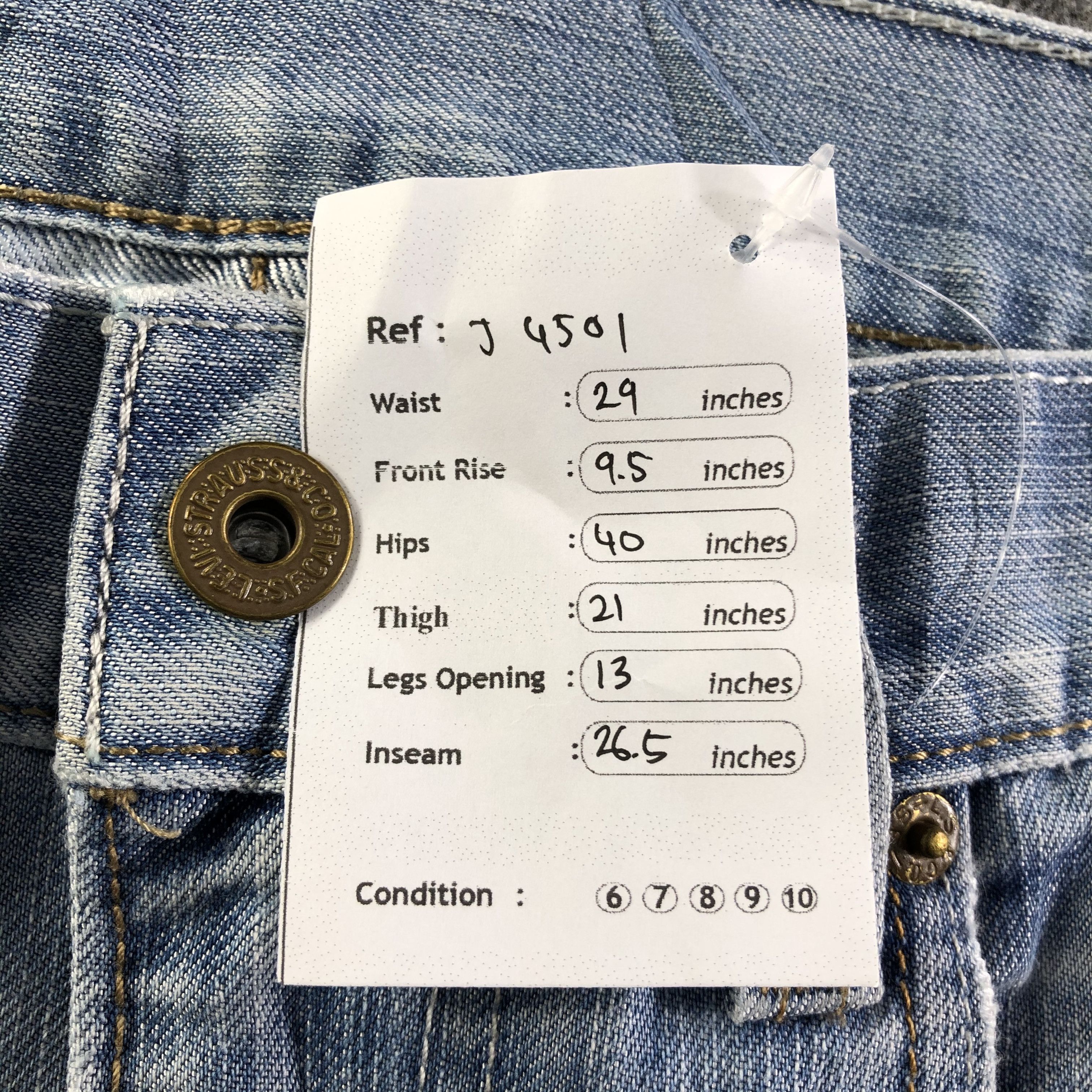 Levi's Vintage Blue Wash Levis 511 Jeans-J4501 Size US 29 - 12 Thumbnail
