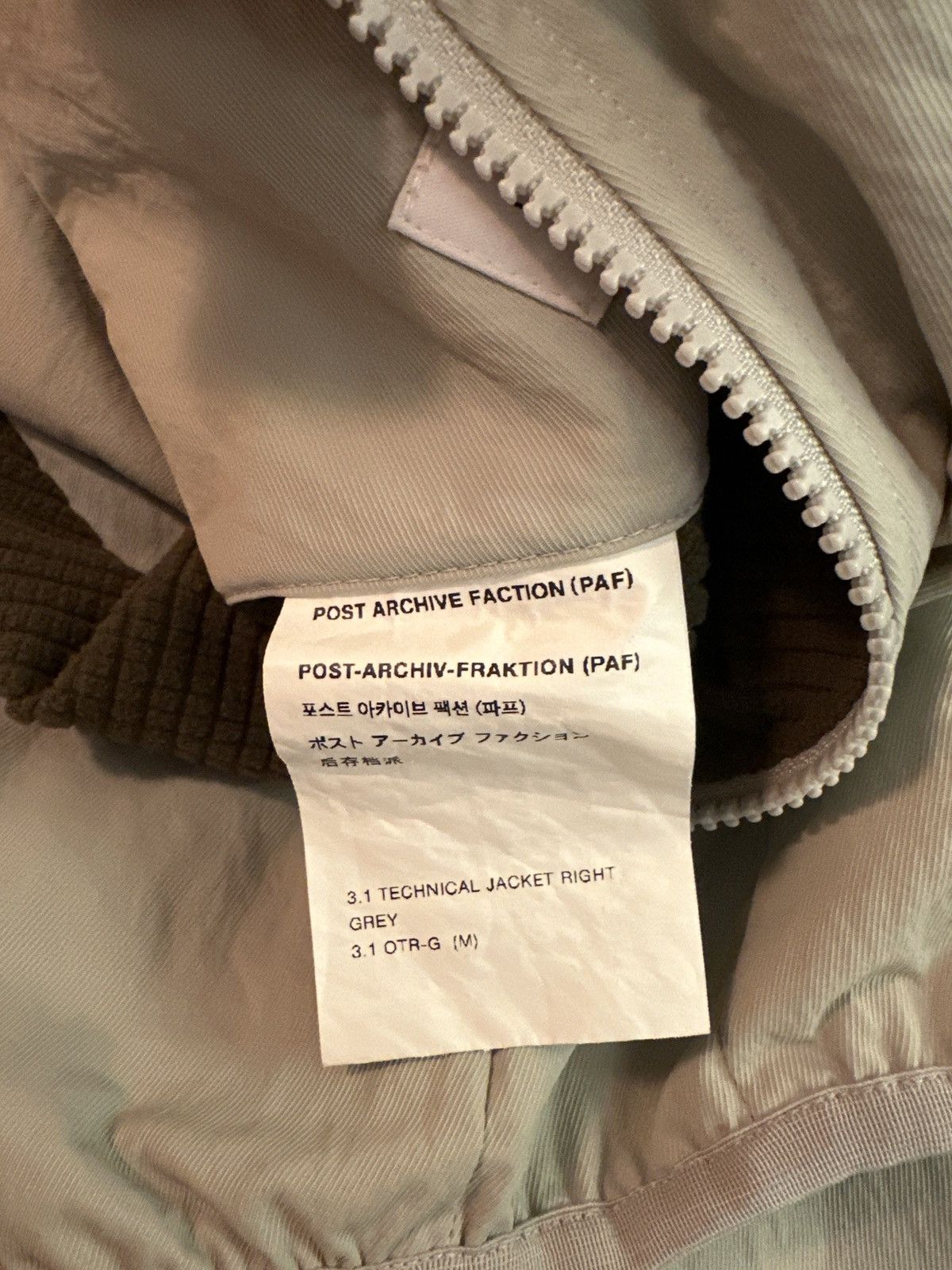 POST ARCHIVE FACTION (PAF) Post Archive Faction 3.1 Technical Jacket Right Grey Size US M / EU 48-50 / 2 - 5 Thumbnail