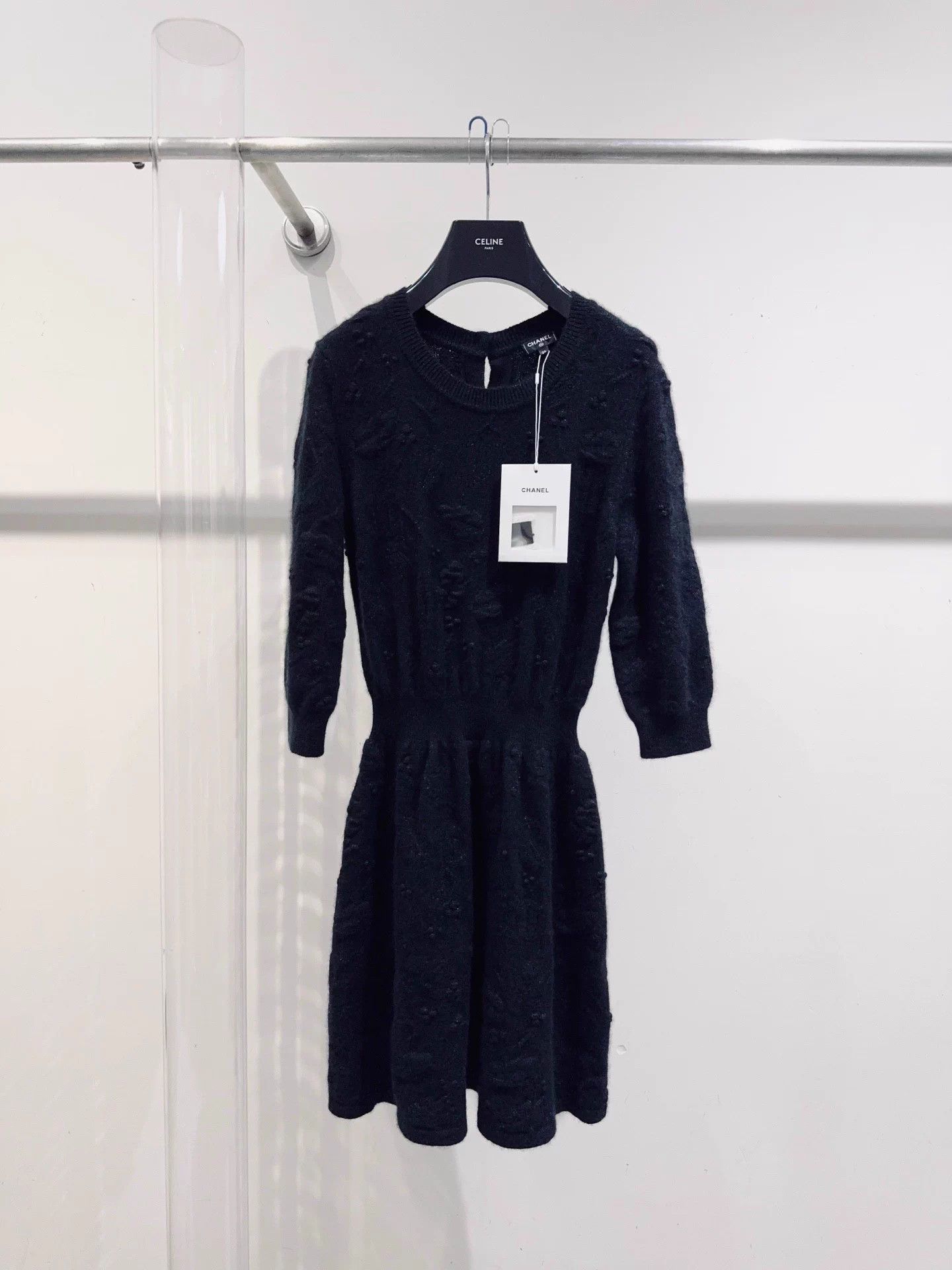 Chanel Chanel Black Embossed Dress Size 34 Soft Texture Size XS / US 0-2 / IT 36-38 - 1 Thumbnail