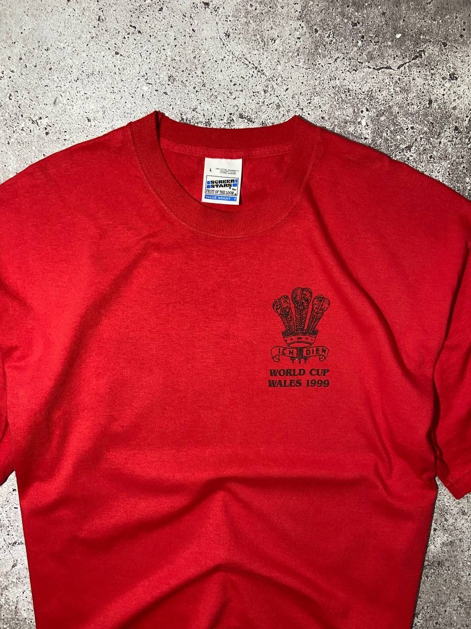 Vintage Vintage Rugby World Cup Wales 1999 Red Cotton T-shirt Size US L / EU 52-54 / 3 - 3 Thumbnail