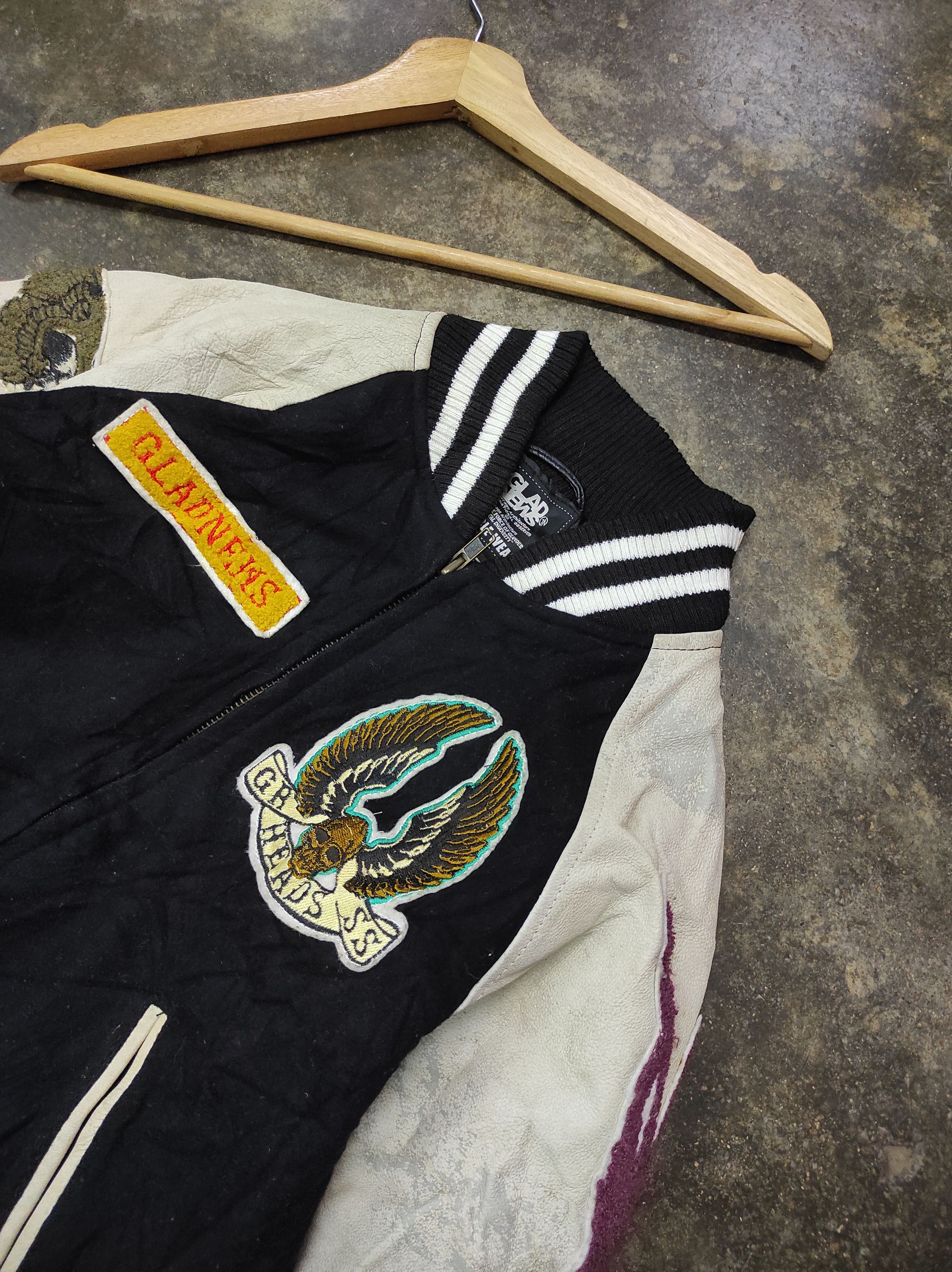Hysteric Glamour GLAD NEWS DURABLE WEAR VARSITY JACKET LEATHER Size US S / EU 44-46 / 1 - 4 Thumbnail