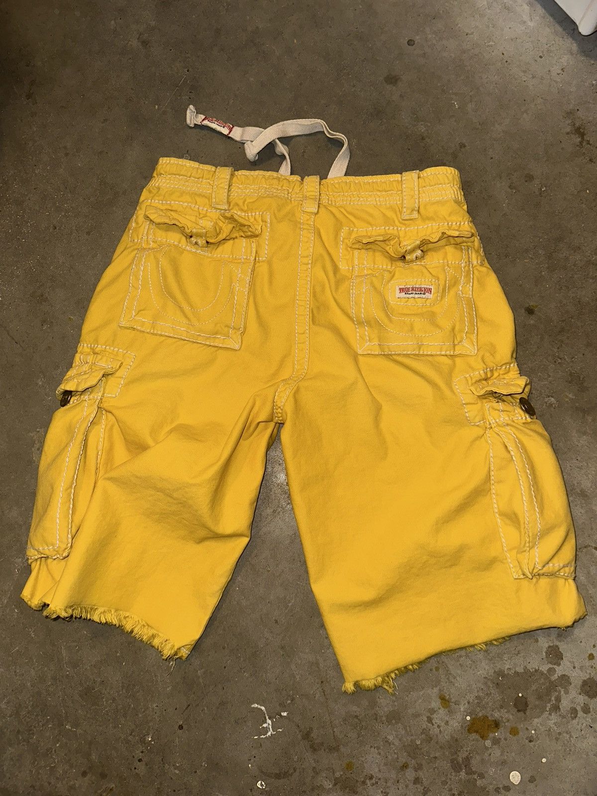 True Religion True Religion Jean Shorts Y2K Yellow Jorts Streetwear Grail Size US 31 - 2 Thumbnail