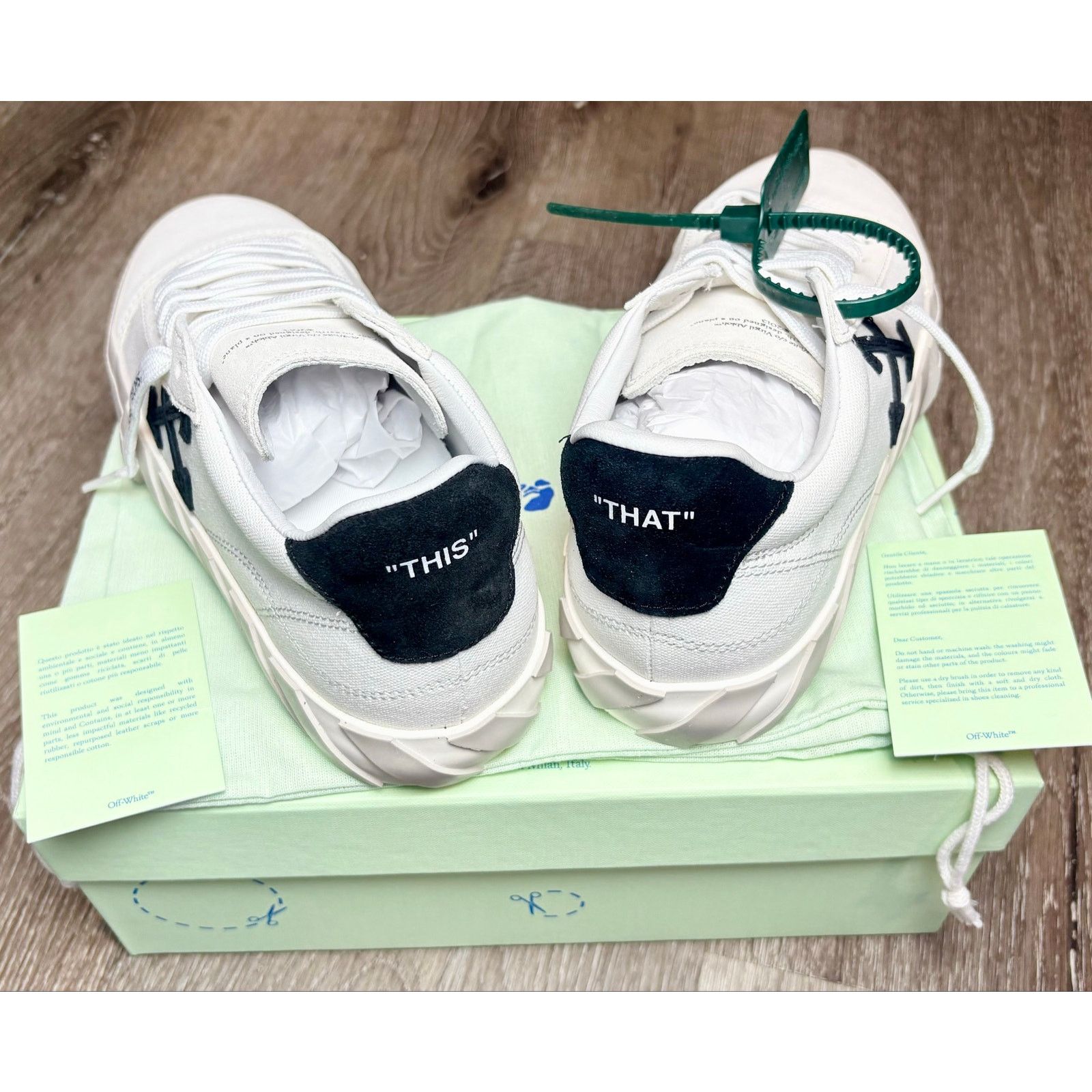 Off-White NIB - Off-White Low Top Vulcanized Sneakers - Blk/Wht EU 40 Size US 9.5 / IT 39.5 - 4 Thumbnail
