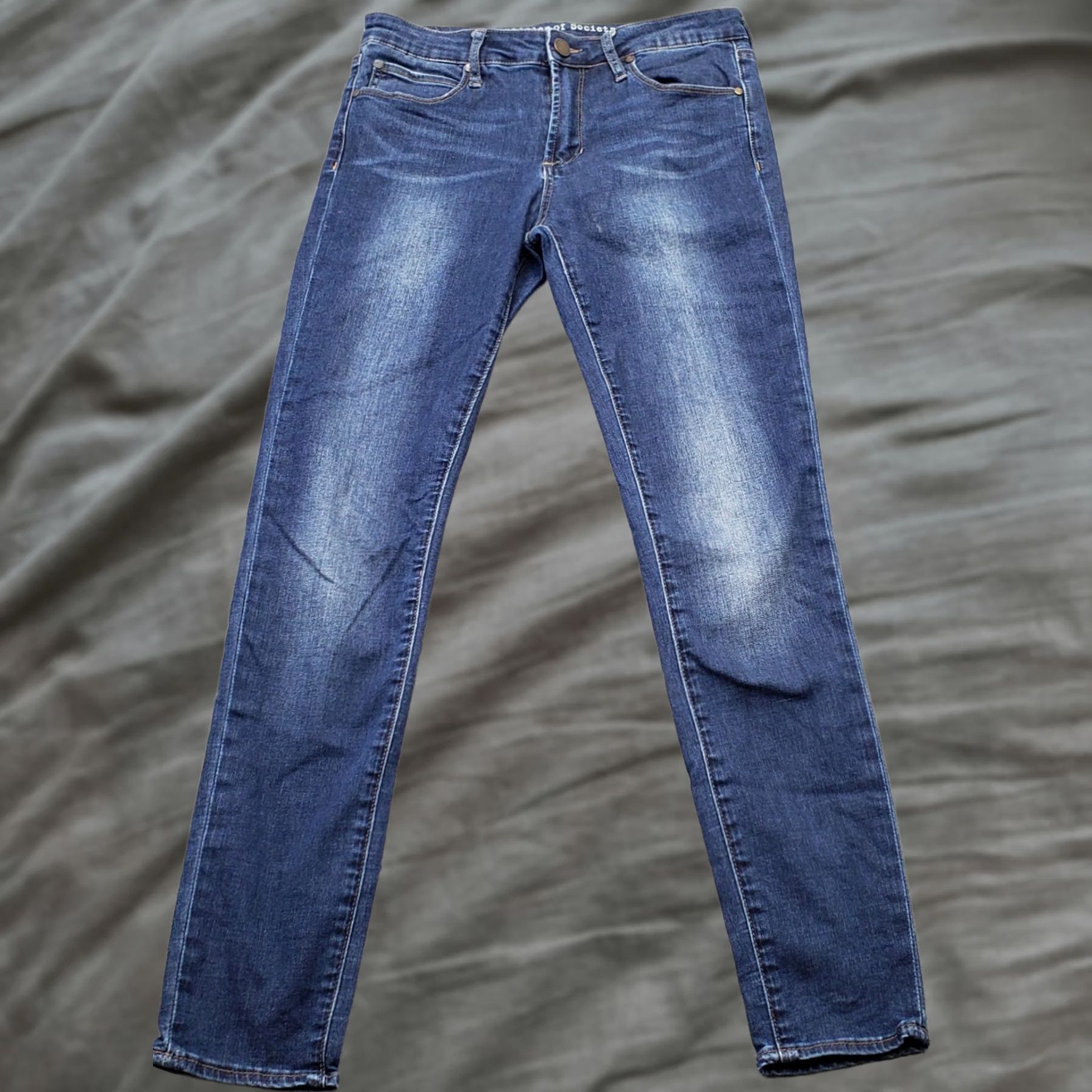 Vintage Articles of Society Jeans Womens 27 Blue Denim Flat Front Stretch Skinny Leg Jeans Size 27" / US 4 / IT 40 - 1 Thumbnail