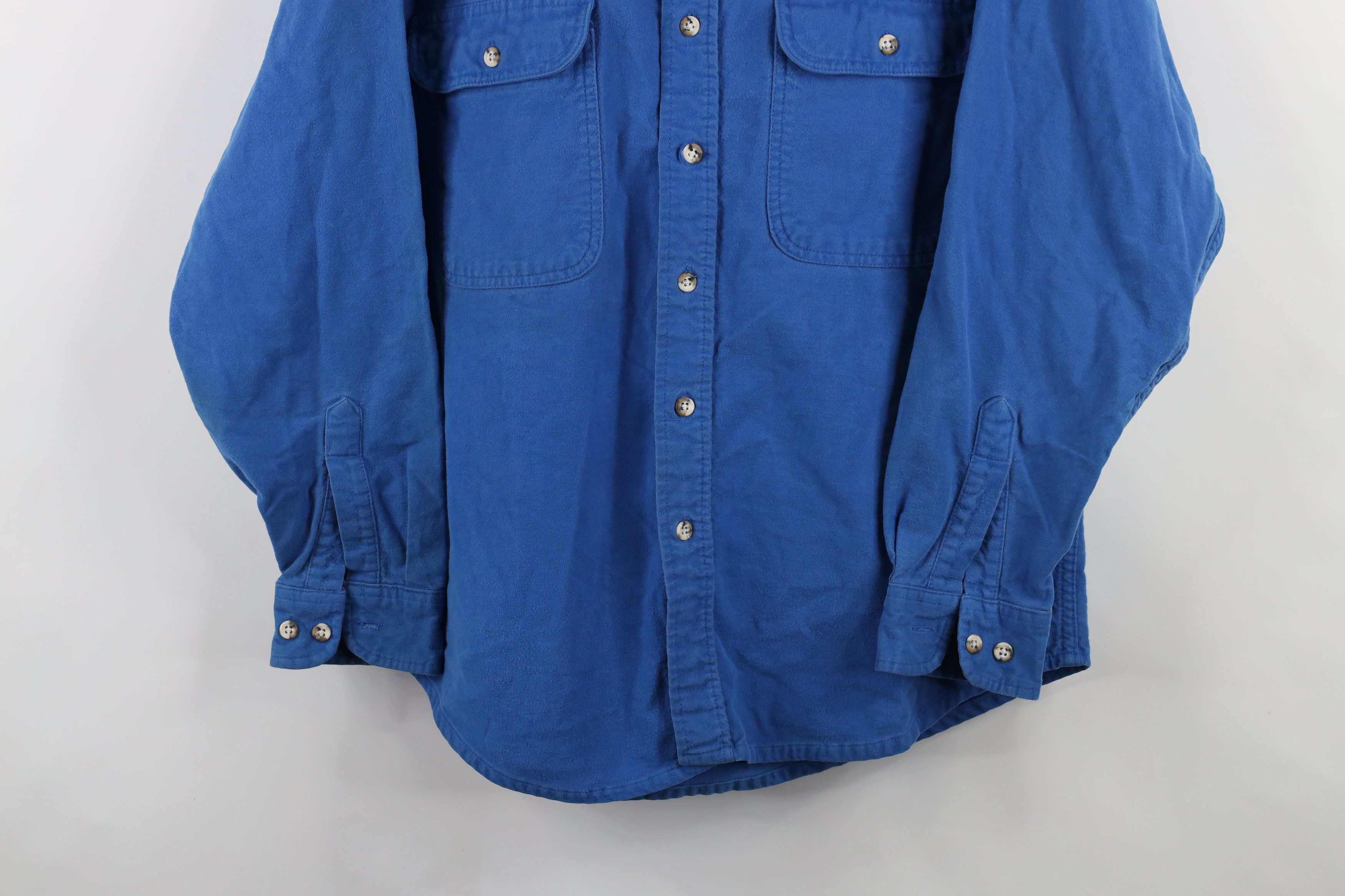 Vintage Vintage 90s Streetwear Cloth Collared Button Shirt Blue Size US L / EU 52-54 / 3 - 3 Thumbnail