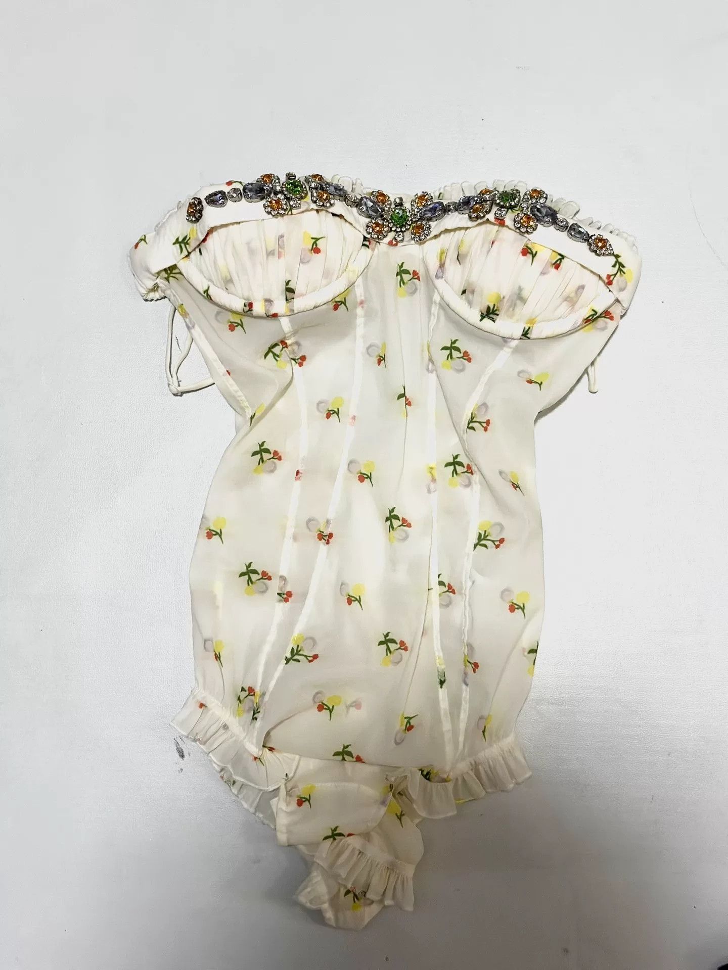 Shushu/Tong Shushutong Classic Diamond-Embellished Bodysuit Size XS / US 0-2 / IT 36-38 - 1 Thumbnail